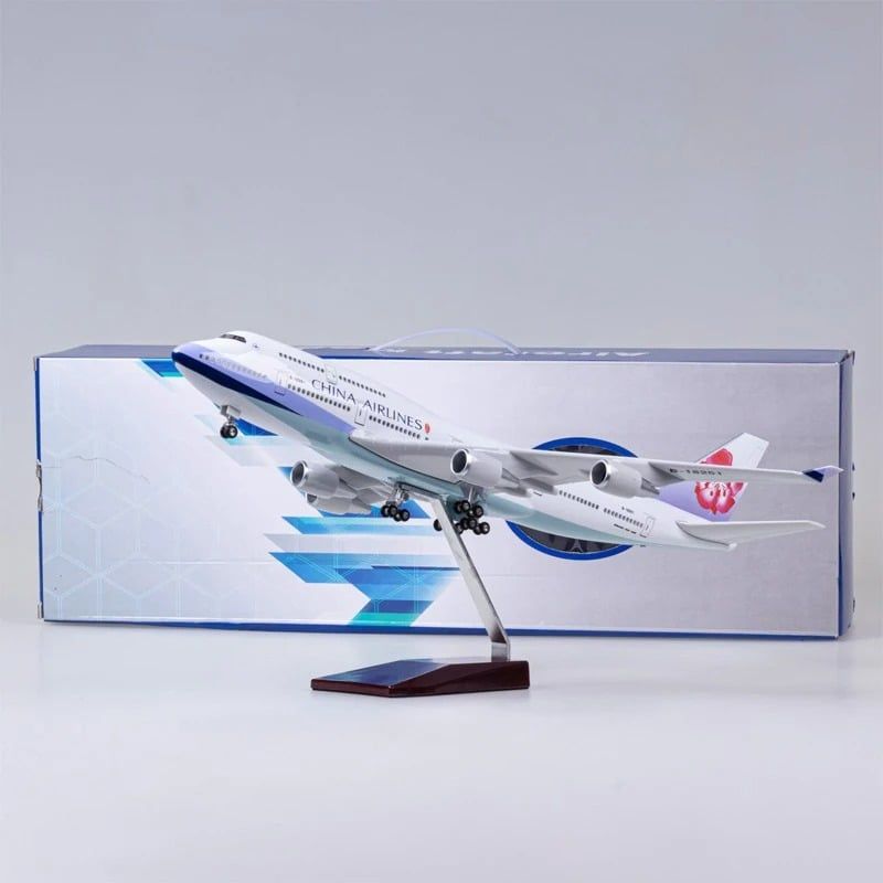  Mô hình máy bay China Airlines Boeing B747 47cm có đèn led tự động theo tiếng vỗ tay hoặc chạm MB47052 