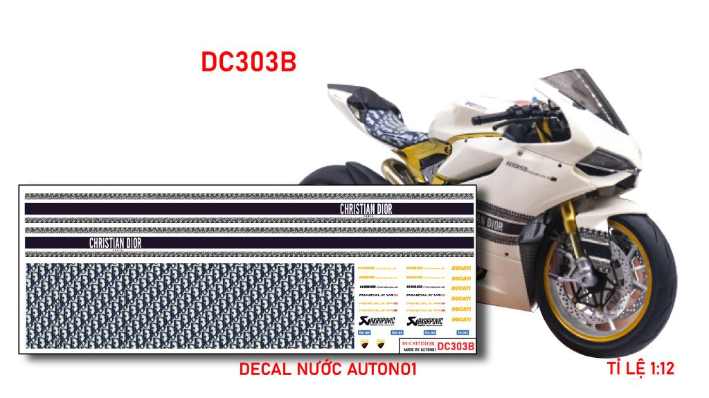 DECAL NƯỚC ĐỘ TEM DIOR CHO XE MÔ HÌNH TỈ LỆ 1:12 AUTONO1 DC303