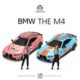  Mô hình xe BMW M4 Gulf, Pink Pig box camping tỉ lệ 1:64 Time micro 