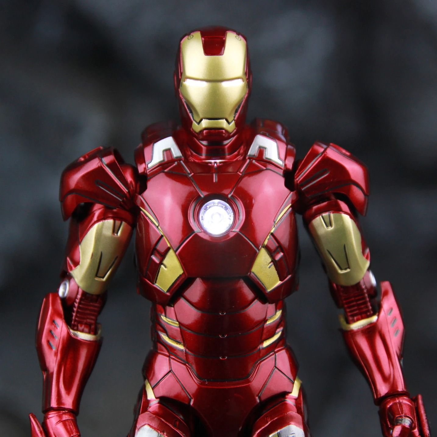  Mô hình nhân vật Marvel Iron man người sắt có đèn MK7 Mark VII Avengers SHF tỉ lệ 1:10 18CM ZD Toys FG263 