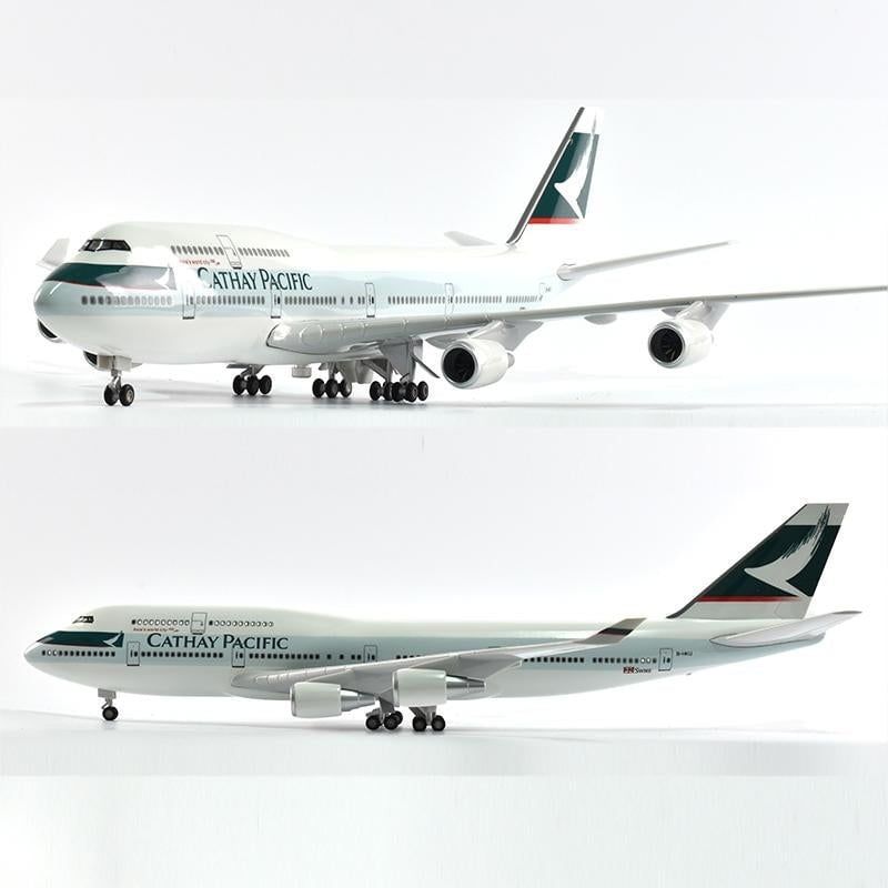  Mô hình máy bay Cathay Pacific Airlines Boeing B747 47cm có đèn led tự động theo tiếng vỗ tay hoặc chạm MB47050 