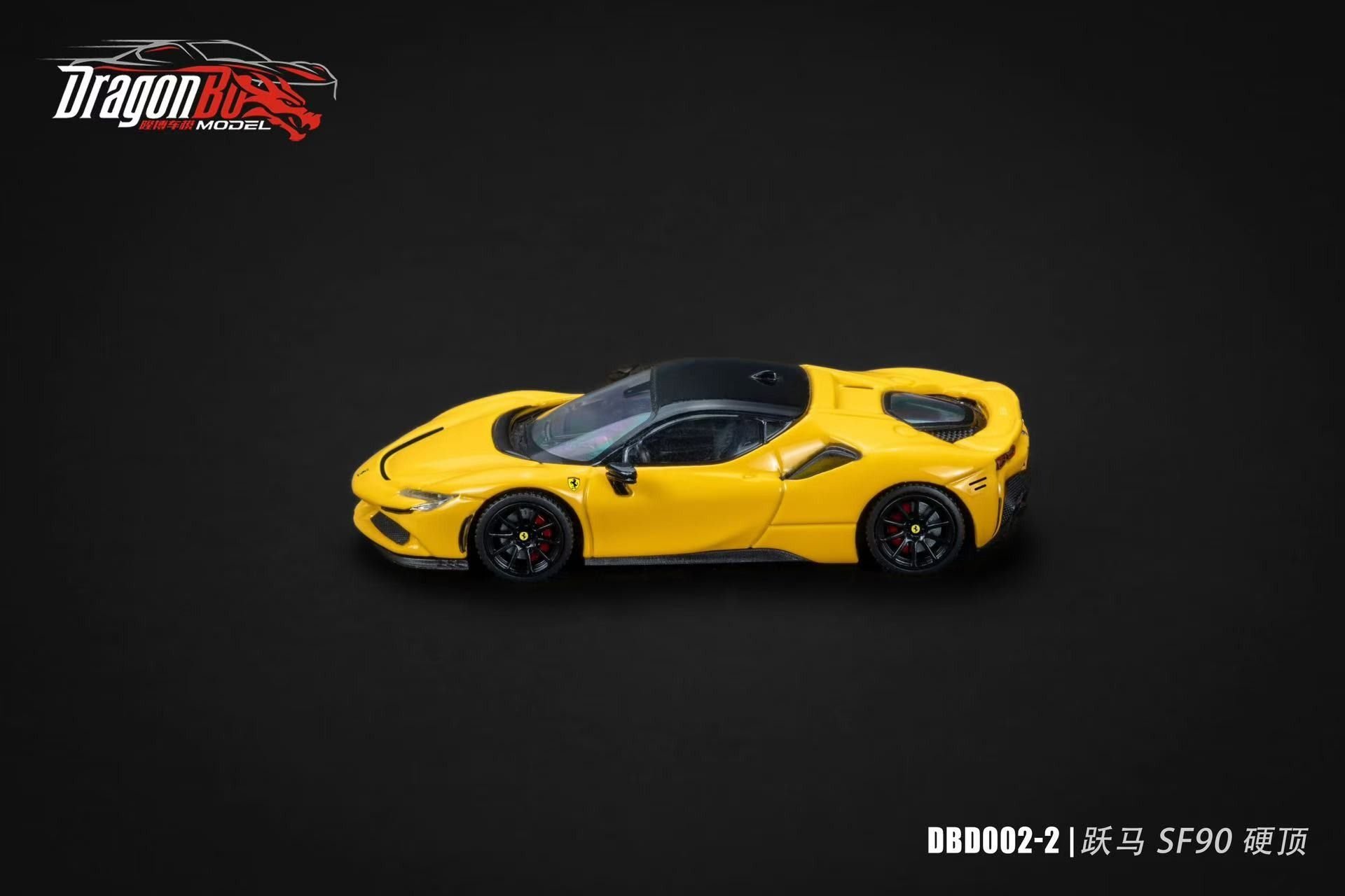  Mô hình xe Ferrari SF90 Stradale Hardtop tỉ lệ 1:64 Dragon Bo model DBD002 