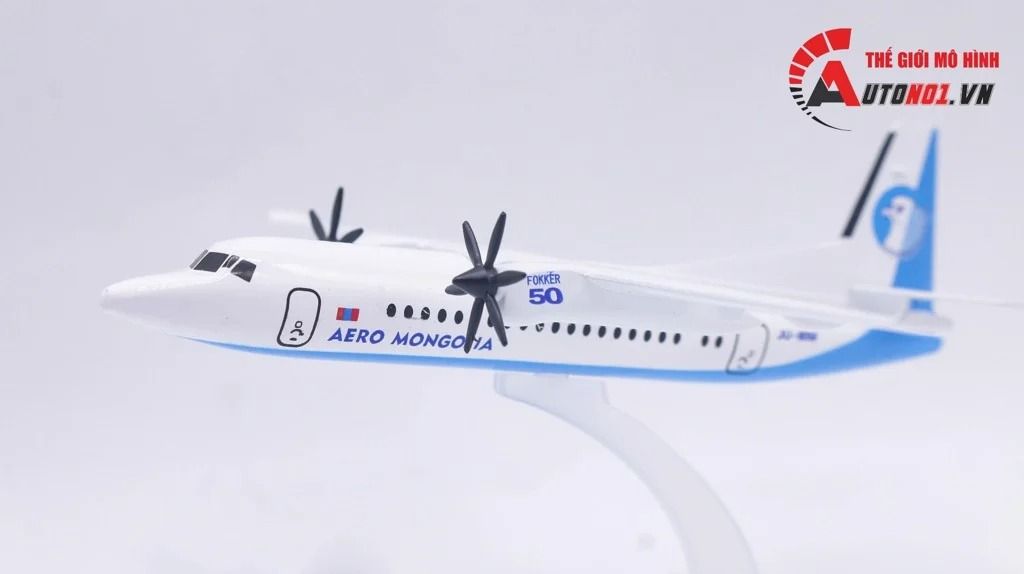 Mô hình máy bay cánh quạt AeroMongolia Fokker FK-50 16cm MB16154