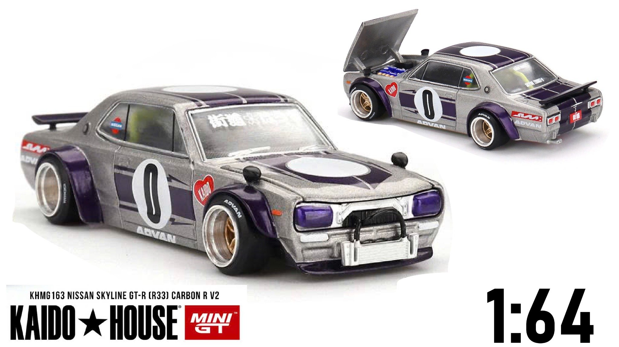  Mô hình xe Nissan Skyline GT-R (KPGC10) Kaido Works V1 tỉ lệ 1:64 Kaido House KHMG165 
