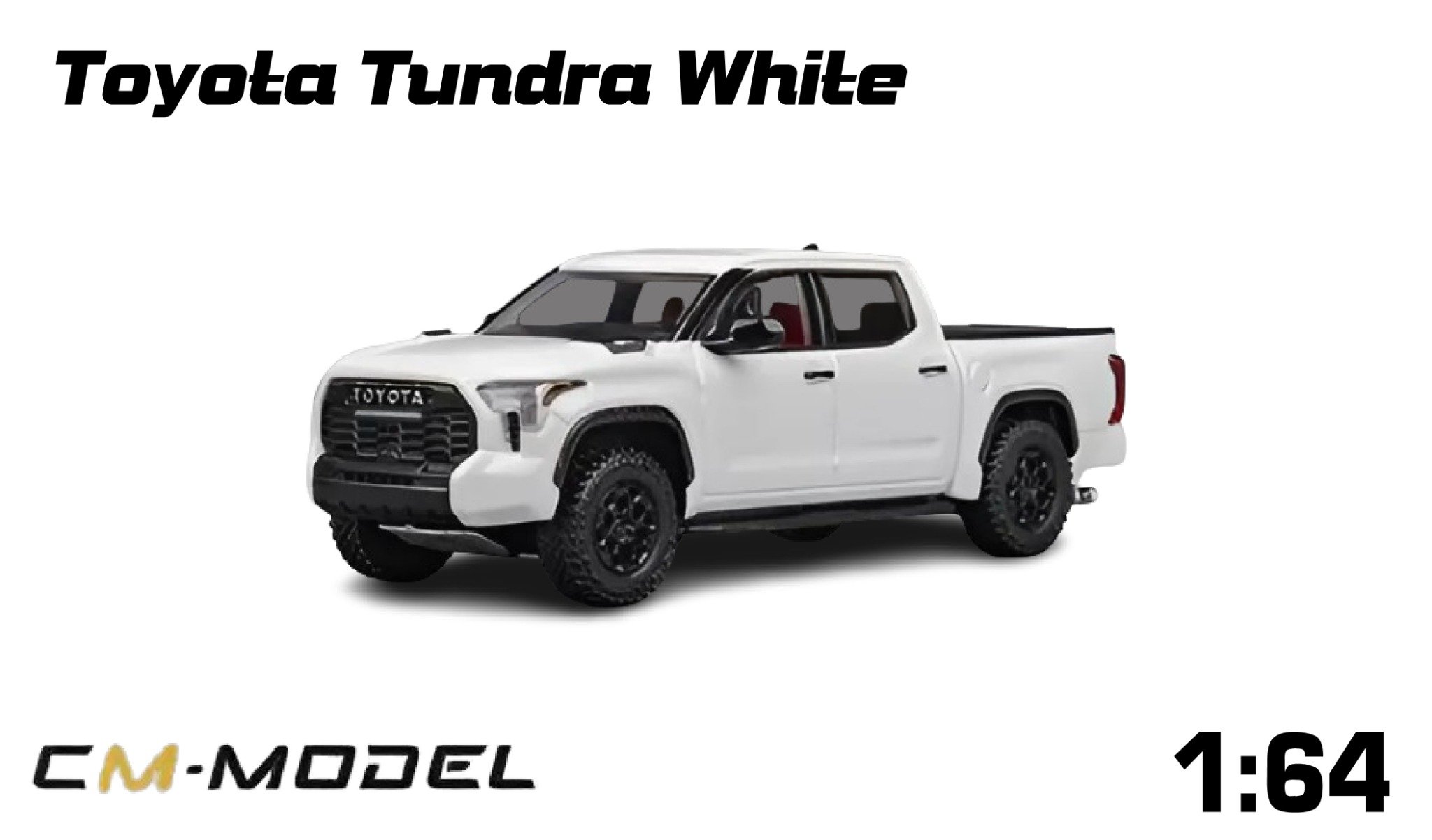  Mô hình xe Toyota Tundra white mở được nắp thùng tỉ lệ 1:64 CM model CM64-TUNDRA-01 
