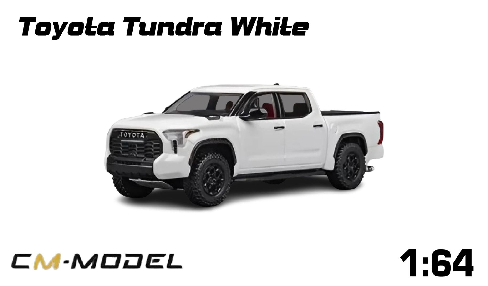  Mô hình xe Toyota Tundra white mở được nắp thùng tỉ lệ 1:64 CM model CM64-TUNDRA-01 