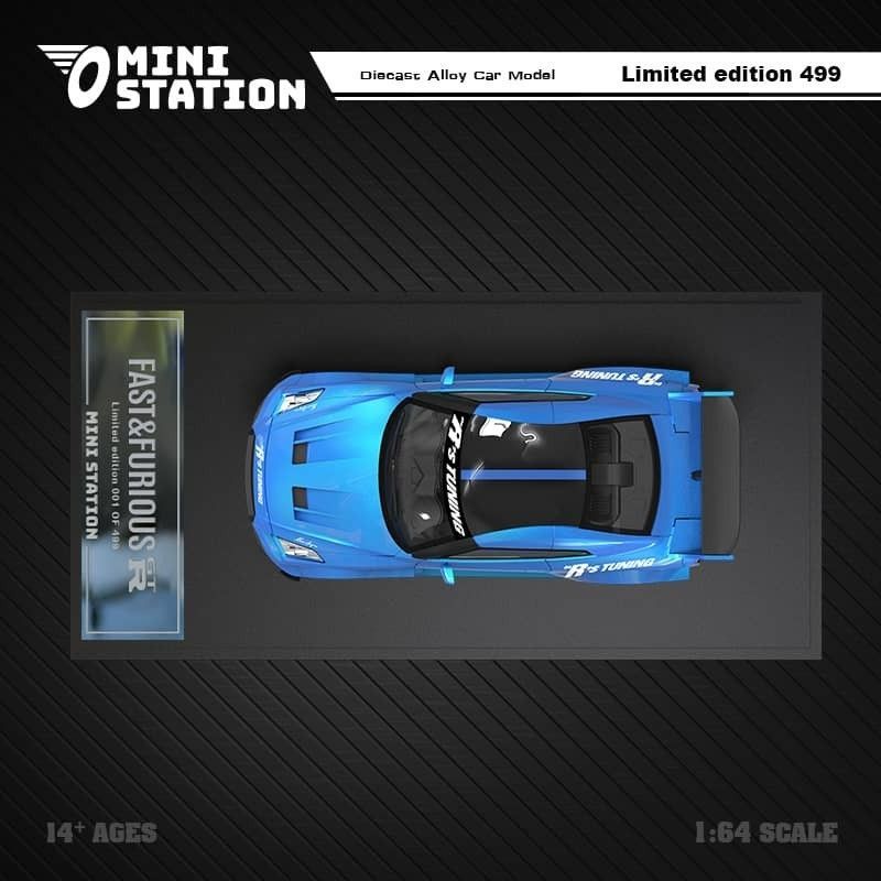  Mô hình xe ô tô Nissan GT R35 3.0 R's Tuning Fast & Furious Brian's Limited 499 pcs tỉ lệ 1:64 Mini Station 