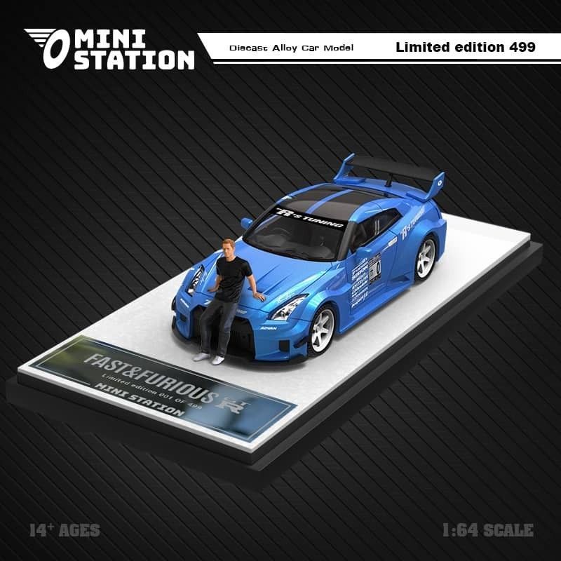  Mô hình xe ô tô Nissan GT R35 3.0 R's Tuning Fast & Furious Brian's Limited 499 pcs tỉ lệ 1:64 Mini Station 