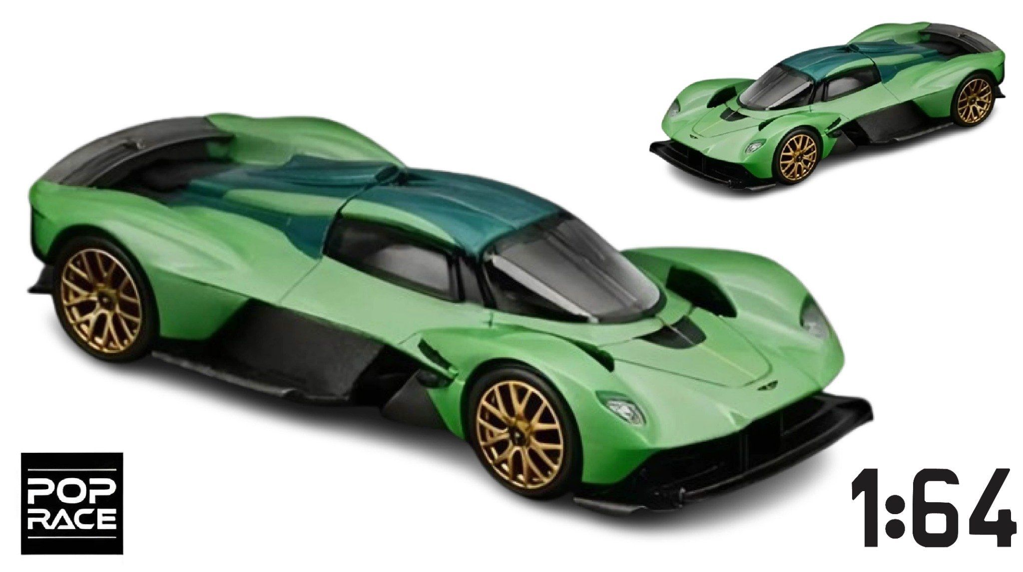  Mô hình xe Aston Martin Valkyrie Iridescent Emerala tỉ lệ 1:64 PopRace PR640269 