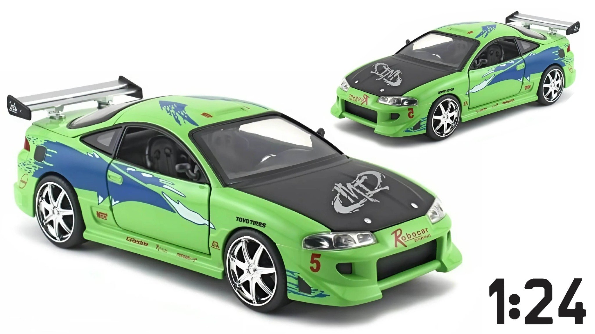  Mô hình xe Fast & Furious Brian's Mitsubishi Eclipse tỉ lệ 1:24 Jada Toys 97603 OT24093 