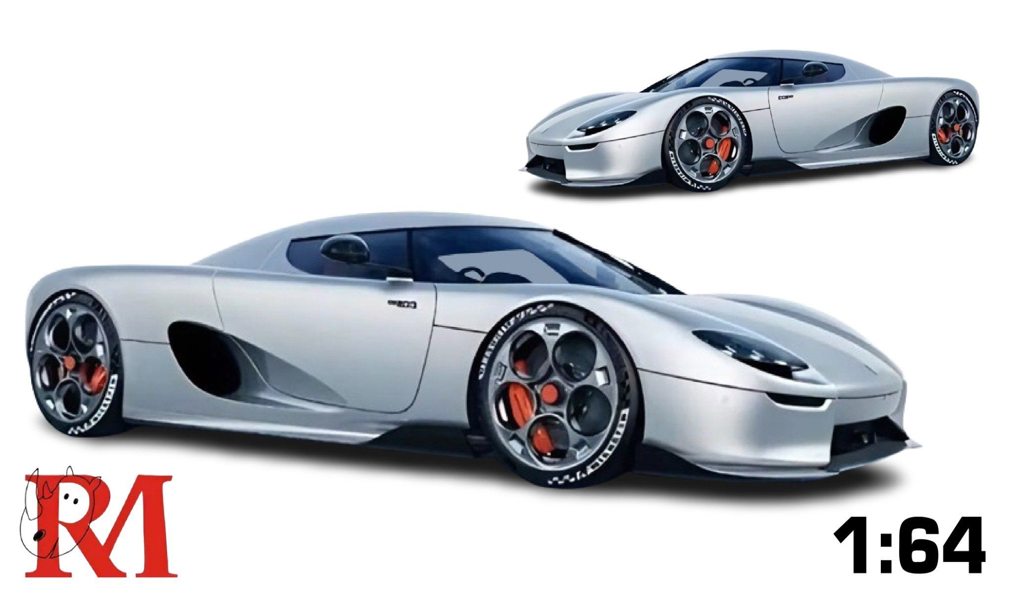  Mô hình xe Koenigsegg CC850 mở được mui và nắp máy sau tỉ lệ 1:64 Rhino model RM OT64393 