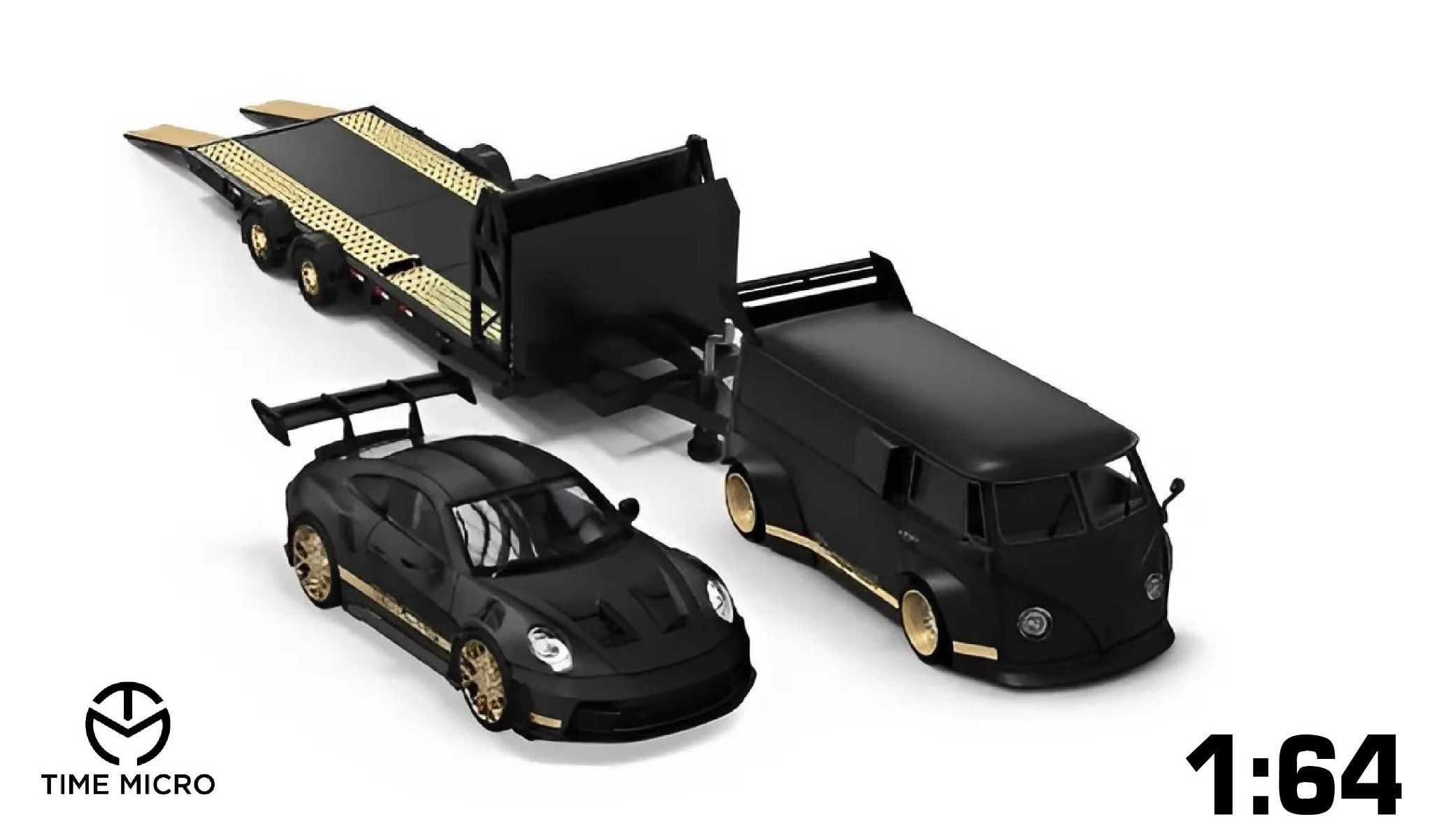  Mô hình xe Volkwagen T1 Black gold tỉ lệ 1:64 Time micro TM642945 
