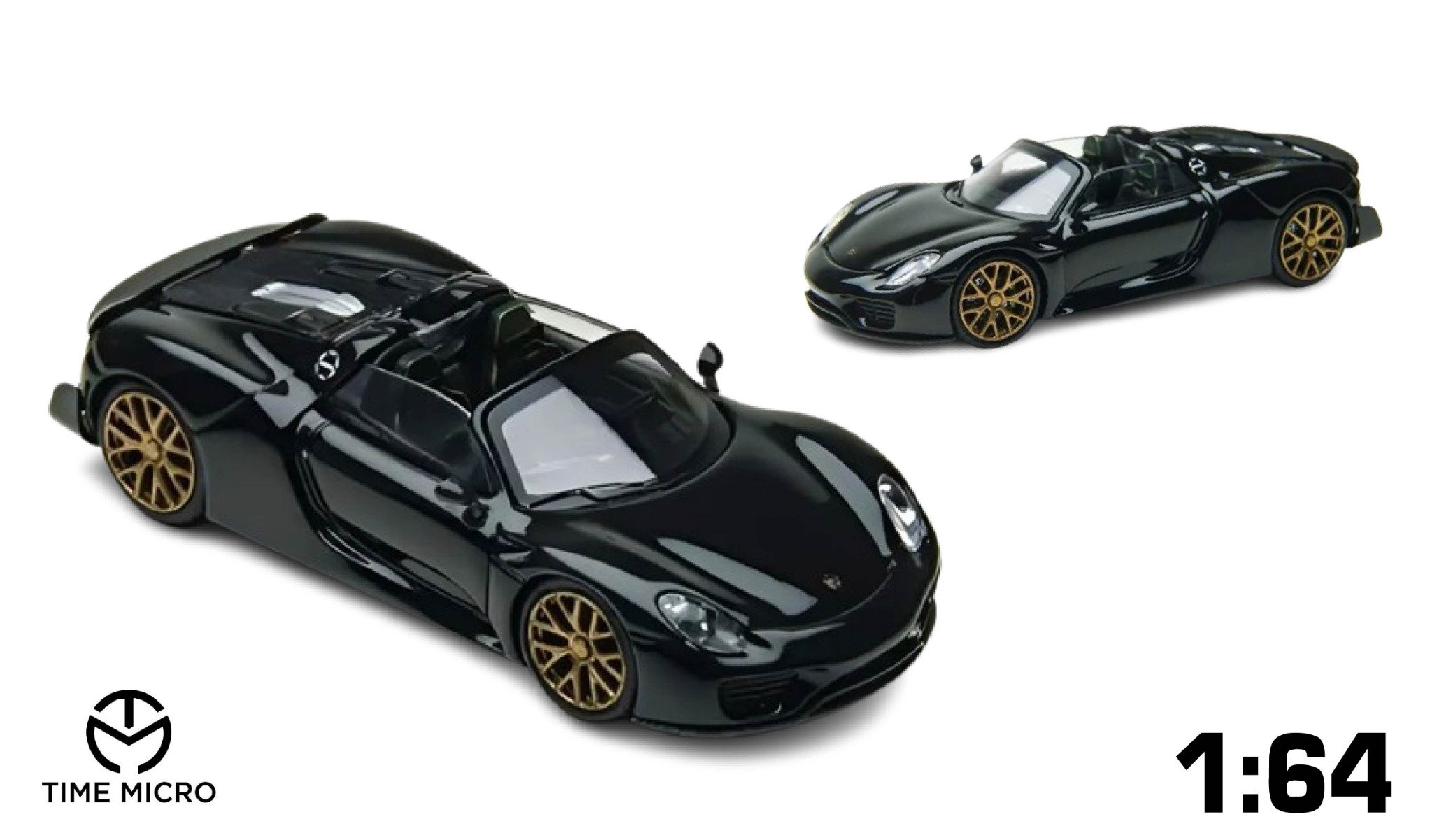  Mô hình xe Porsche 918 Spyder Black Gold tỉ lệ 1:64 Time Micro TM643528 
