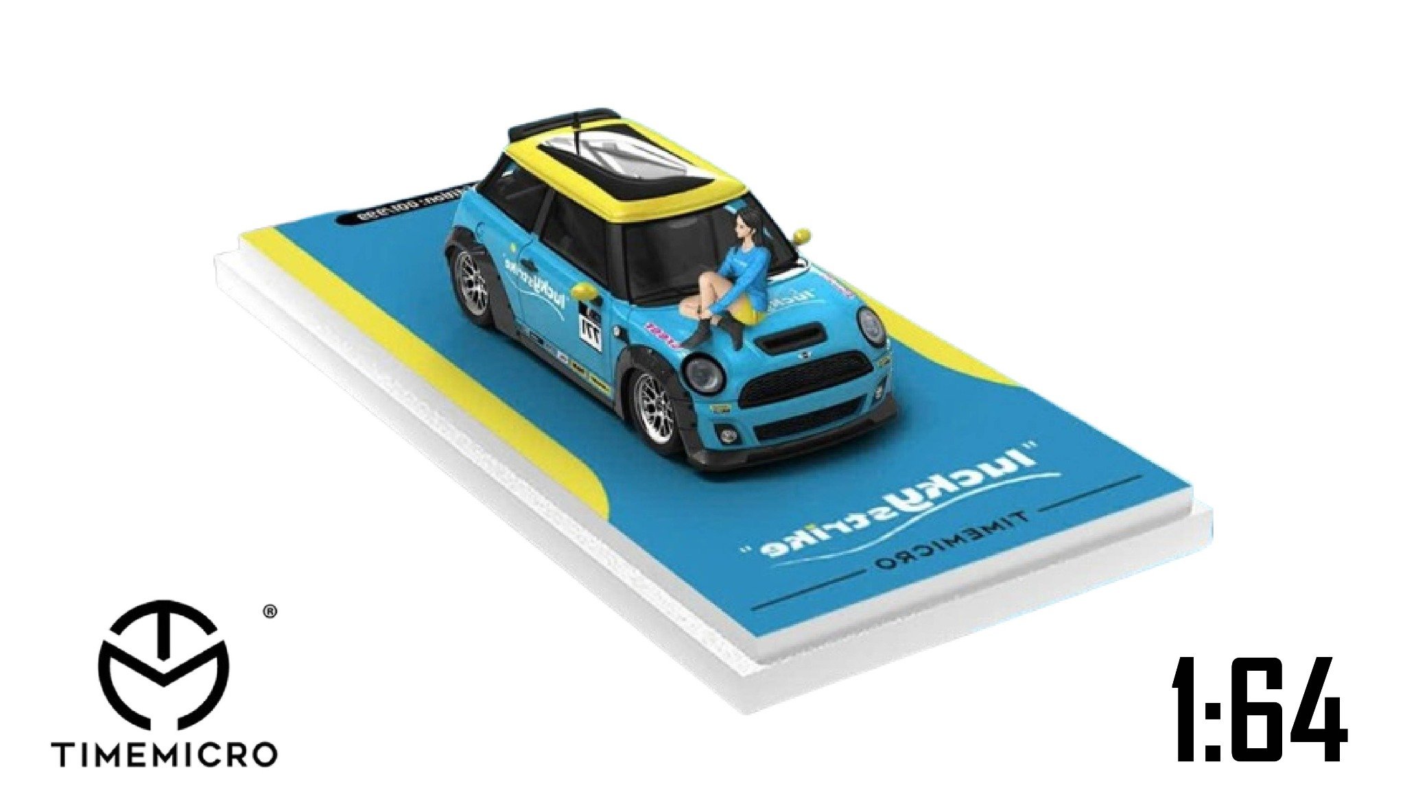  Mô hình xe Mini Cooper Yellow blue Internet Celebrity 