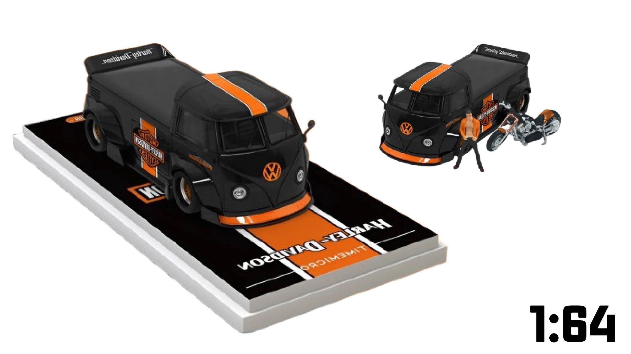  Mô hình xe bán tải Volkswagen T1 Harley tỉ lệ 1:64 Time Micro TM643922 