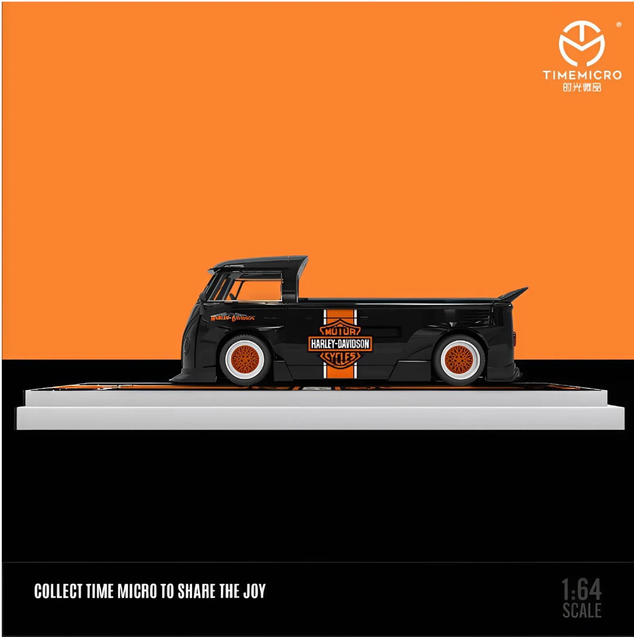  Mô hình xe bán tải Volkswagen T1 Harley tỉ lệ 1:64 Time Micro TM643922 