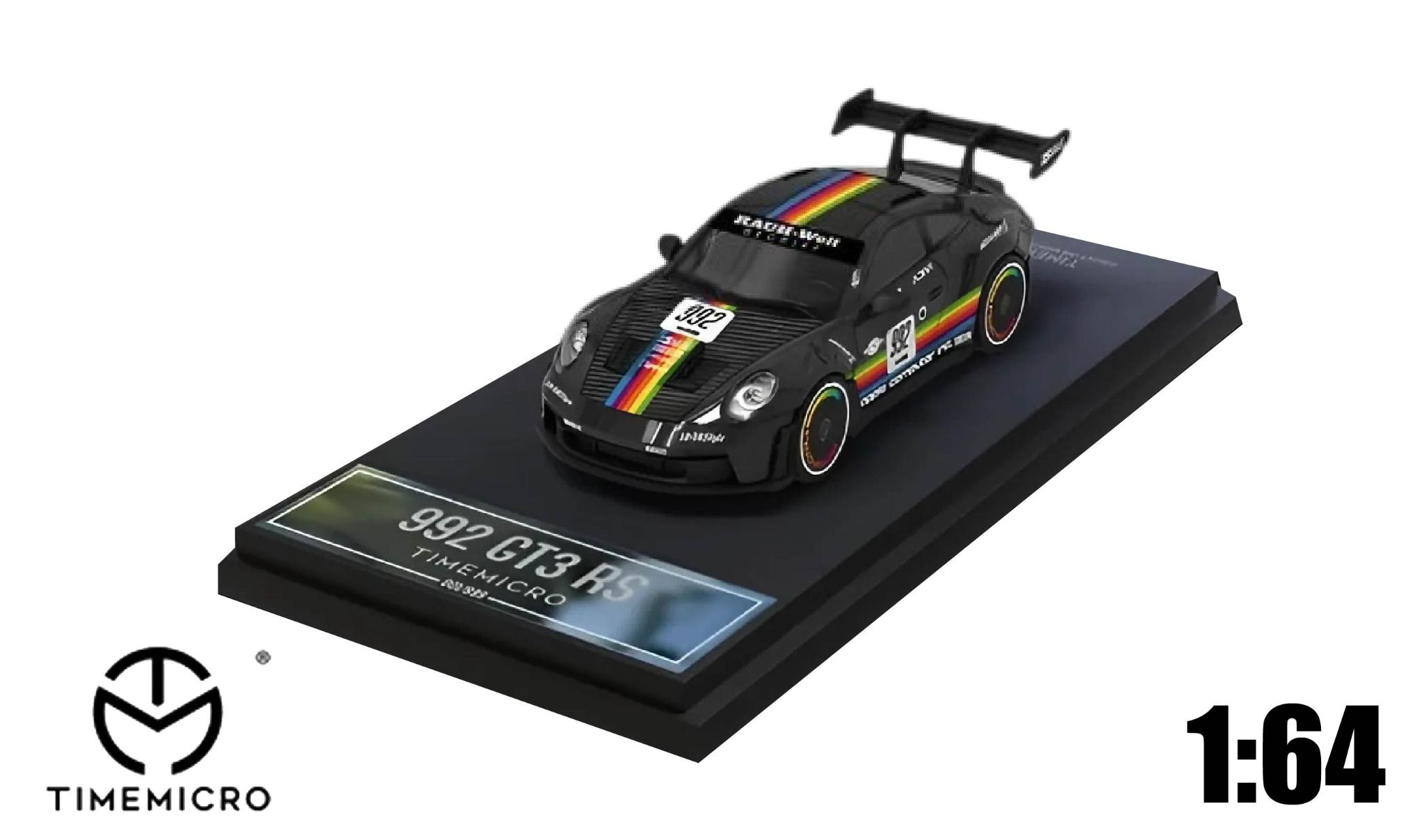  Mô hình xe Porsche 992 GT3 RS Black Apple tỉ lệ 1:64 Time Micro TM644610 