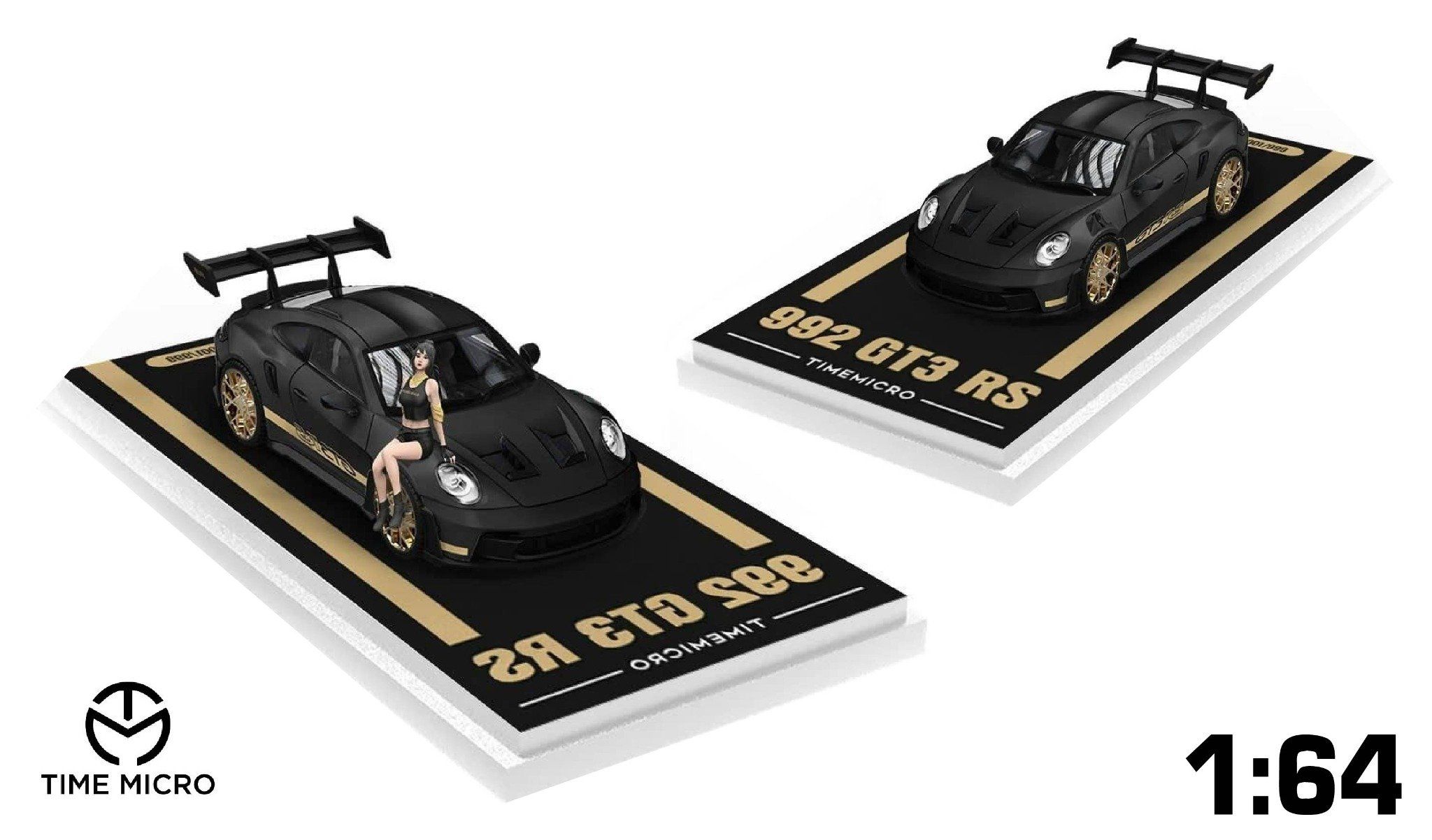 Mô hình xe Porsche GT3 RS black gold tỉ lệ 1:64 Time micro TM644634 