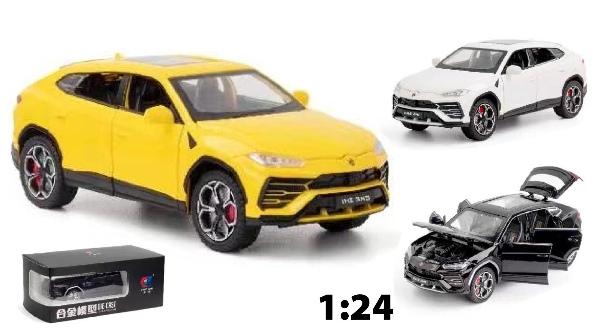  Mô hình xe Lamborghini Urus đánh lái được full open tỉ lệ 1:24 Chezhi 8095 