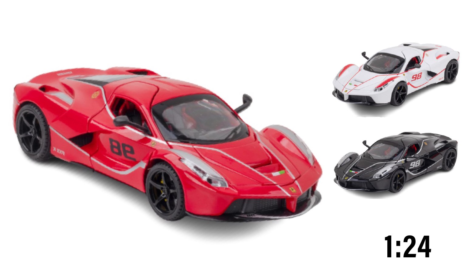  Mô hình xe Ferrari FXX K Evo tỉ lệ 1:24 Jiaye Model OT049 