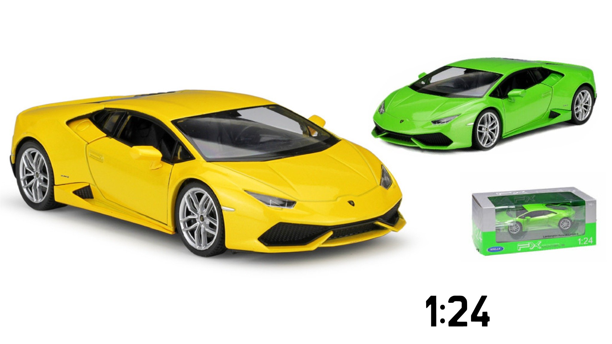  Mô hình xe Lamborghini Huracan Lp610-4 đánh lái được full open 1:24 Welly 8090 