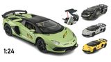  Mô hình xe Lamborghini Aventador Svj63 đánh lái được full open, mui xe có thể tháo rời 1:24 Miniauto DC24301 