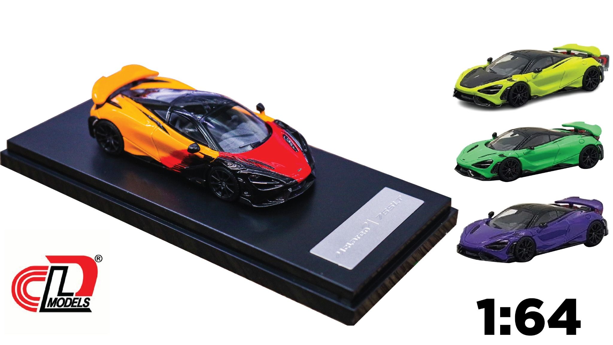  Mô hình Mclaren 765LT tỉ lệ 1:64 LCD Model 