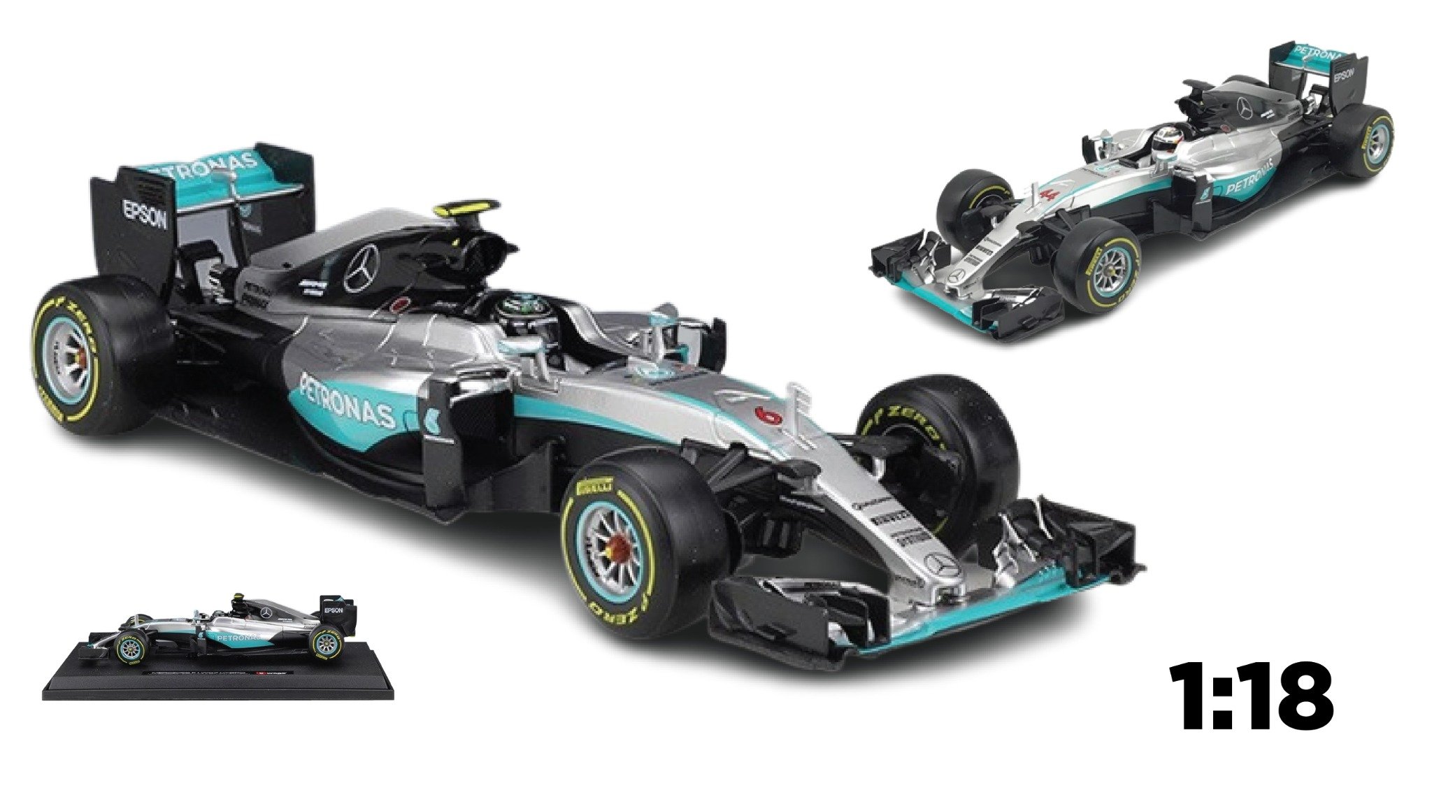  Mô hình xe F1 Mercedes AMG Petronas F1 W07 Hybrid 2016 world champion 1:18 Bburago 5212 