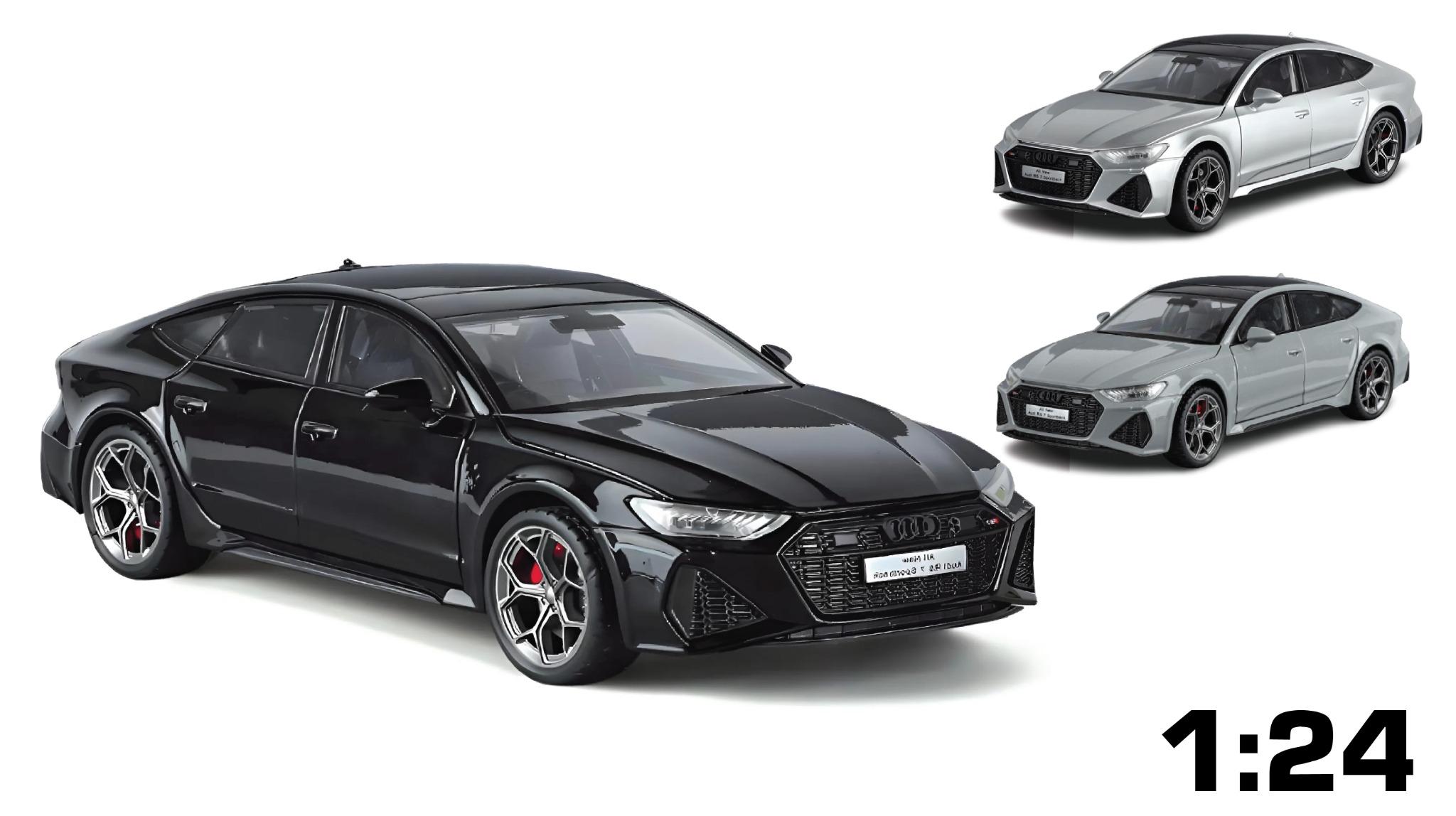  Mô hình xe Audi RS7 full open - full kính - đánh lái được tỉ lệ 1:24 Henteng model OT24066 