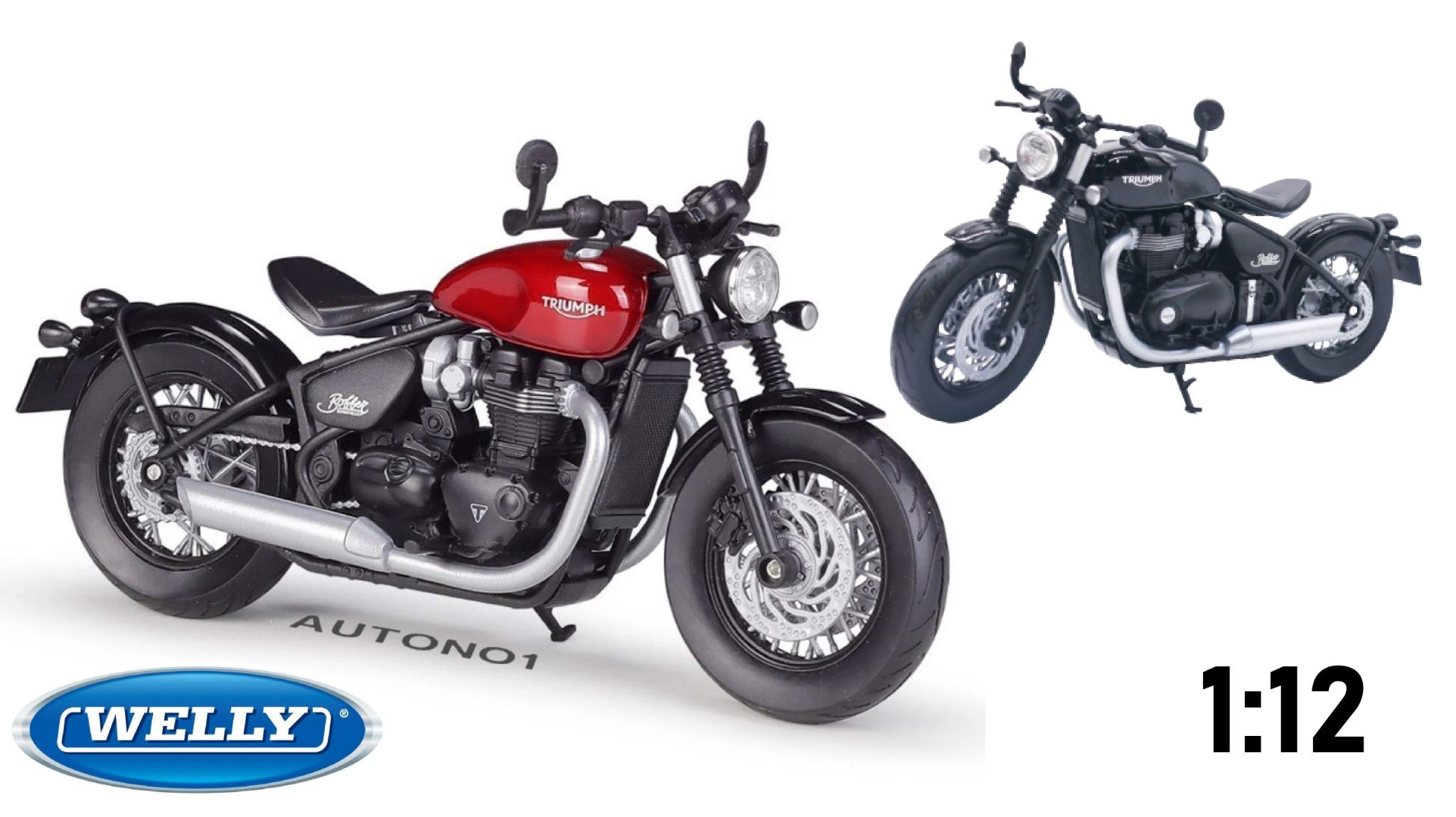  Mô hình xe Triumph Bonneville Bobber 1:12 Welly MT025 