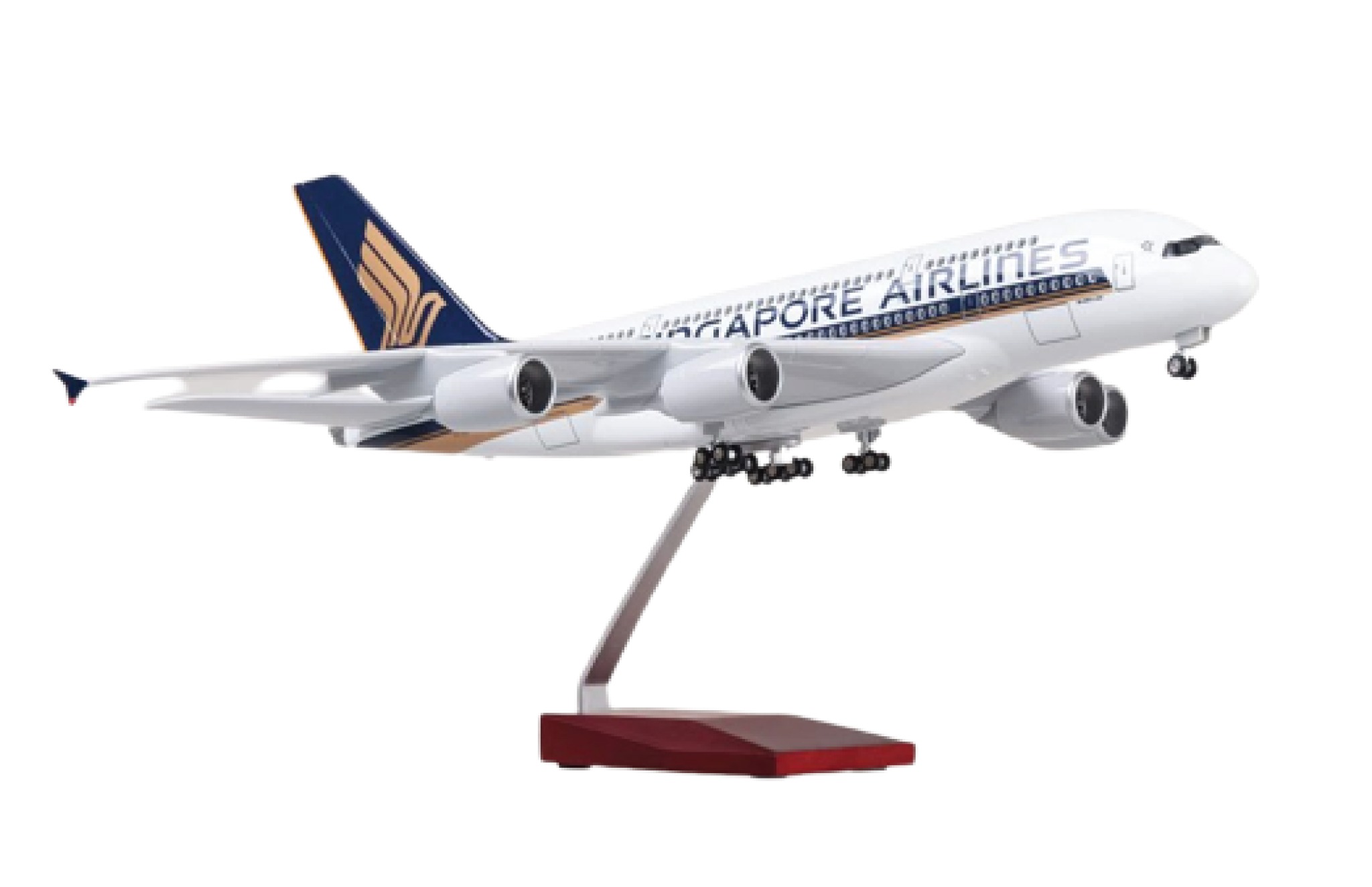  Mô hình máy bay Singapore Airline Airbus A380 47cm 1:130 có đèn led tự động theo tiếng vỗ tay hoặc chạm MB47005 