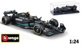  Mô hình xe đua F1 Formula Mercedes Benz Petronas 2023 W14 hộp mica có figure tỉ lệ 1:24 Bburago OT328 