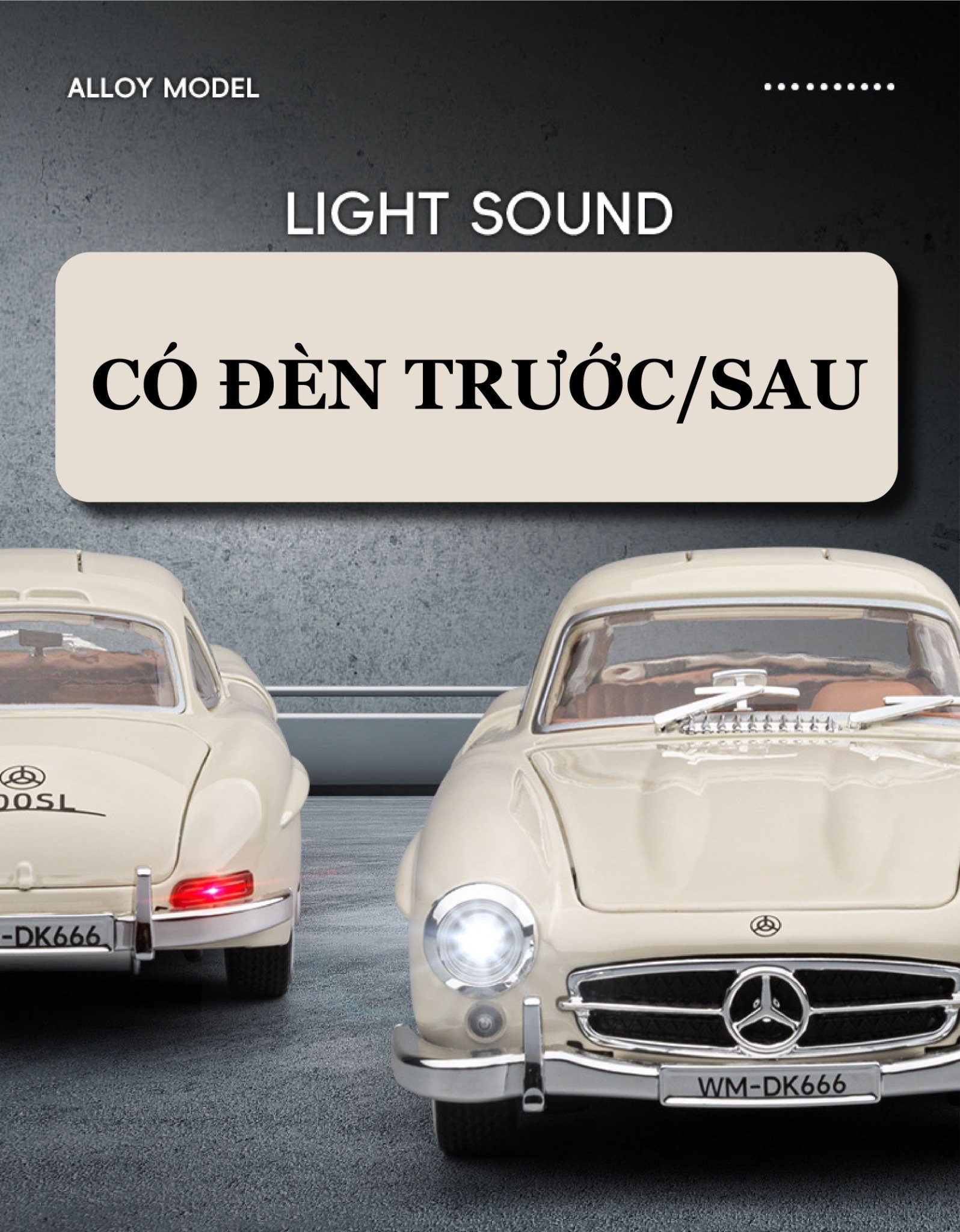  Mô hình xe Mercedes Benz 300SL full open tỉ lệ 1:22 Jiaye model OT24079 