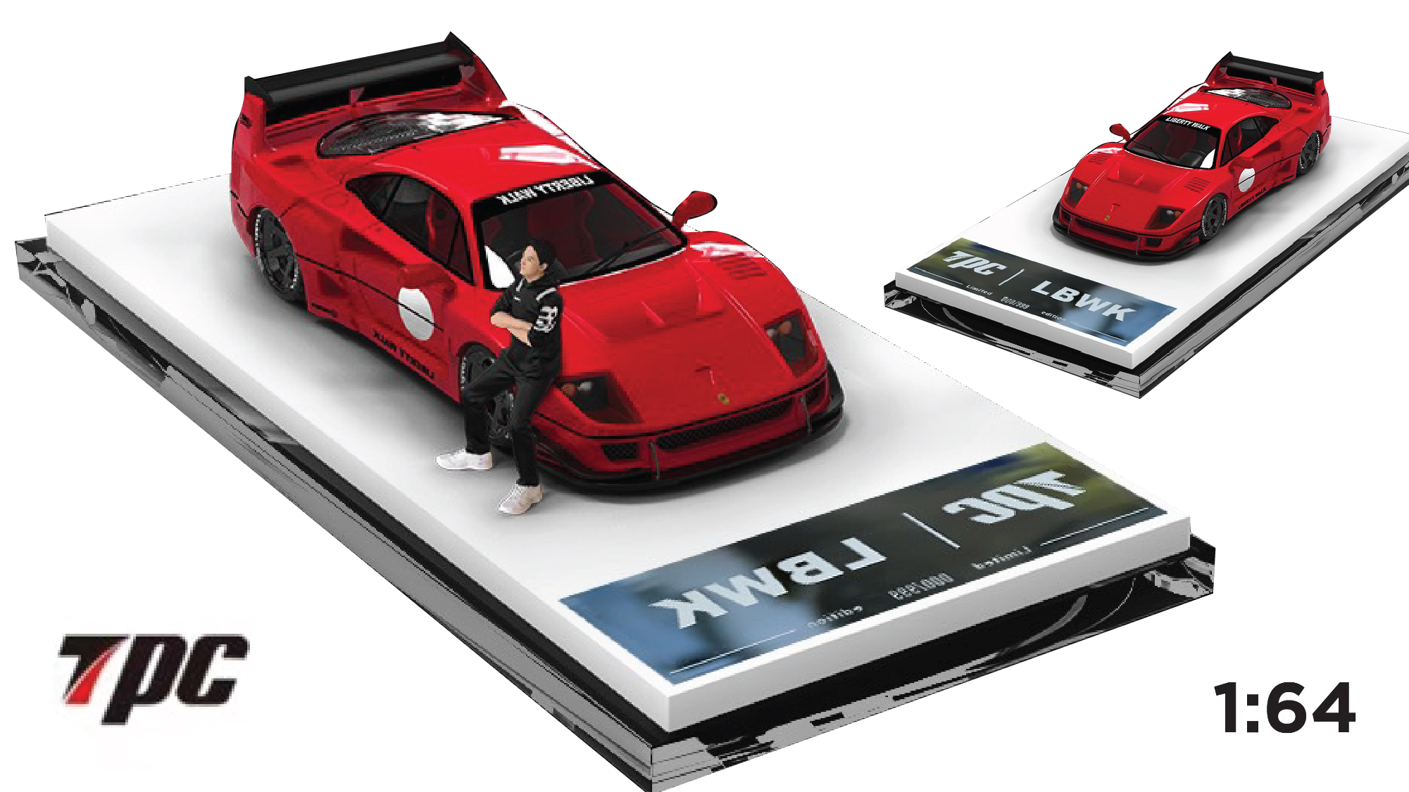  Mô hình xe Ferrari F40 Liberty Walk LB Works Performance Limited 999pcs tỉ lệ 1:64 TPC models 