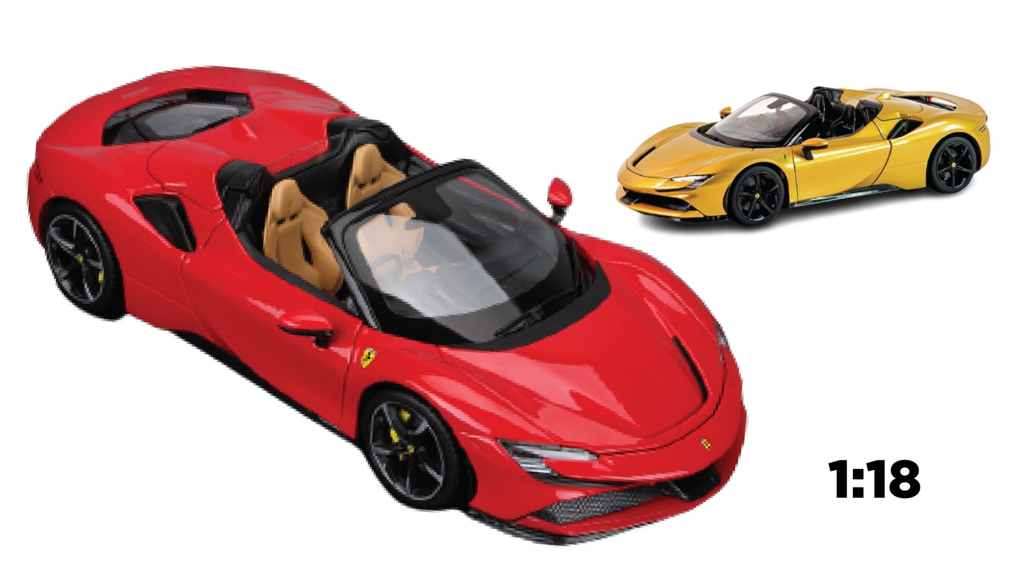  Mô hình xe Ferrari SF90 Spider open top tỉ lệ 1:18 Bburago 8118 