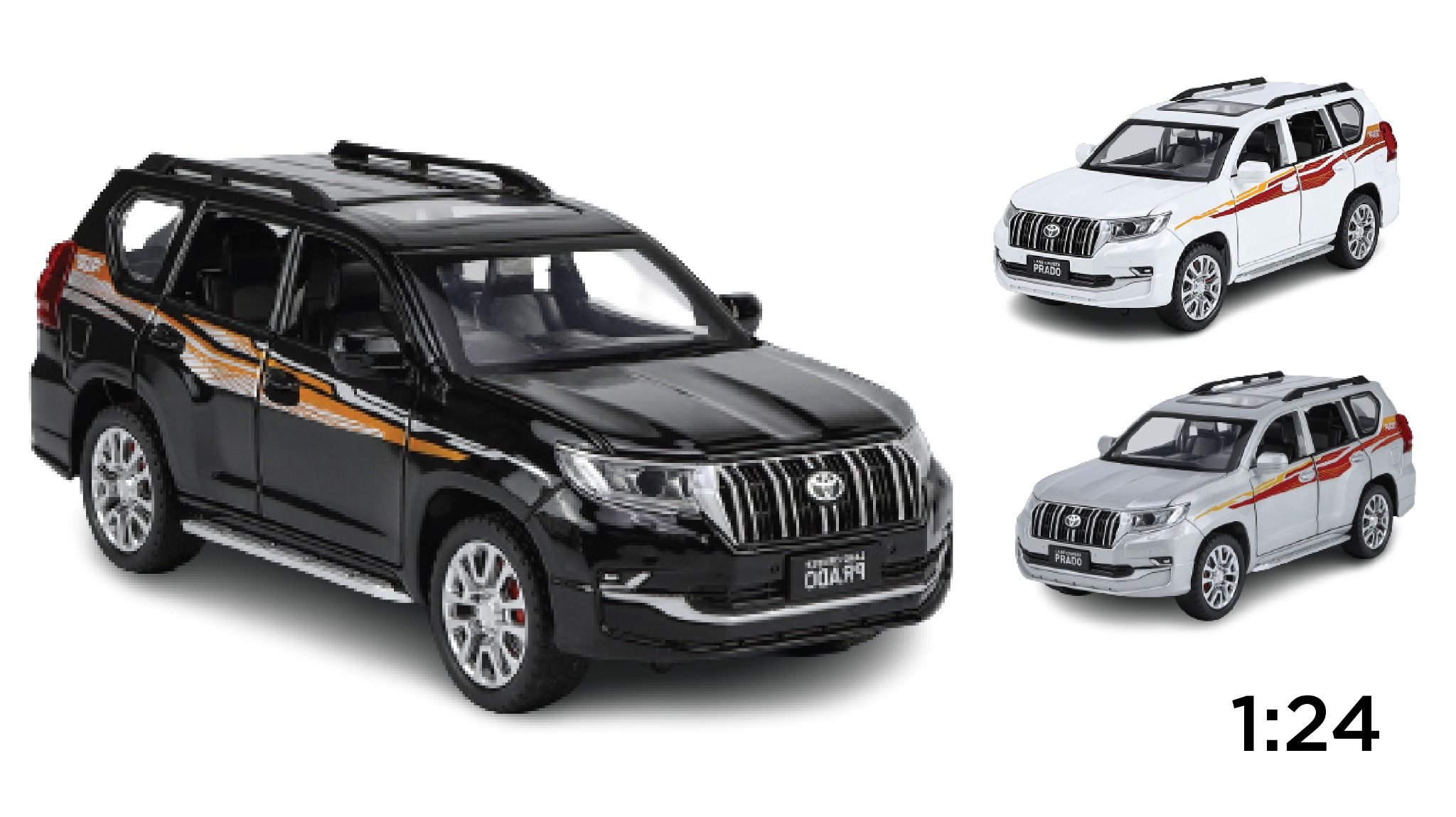  Mô hình xe ô tô Toyota Landcruiser Prado SUV full open tỉ lệ 1:24 Alloy OT233 