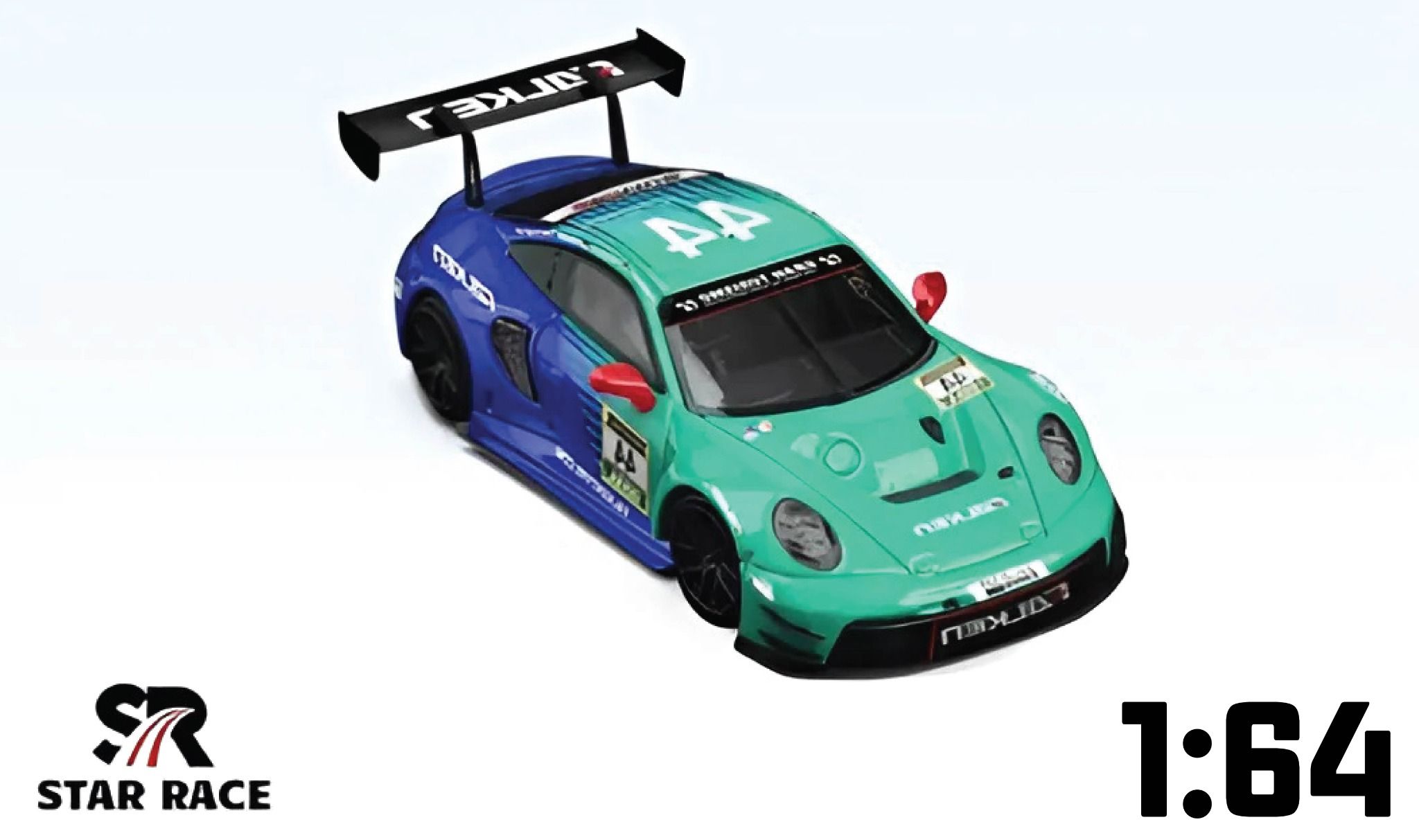  Mô hình xe Porsche 911 GT3 Racing Flying Power 44 Bike 1:64 Star Race SR64021 