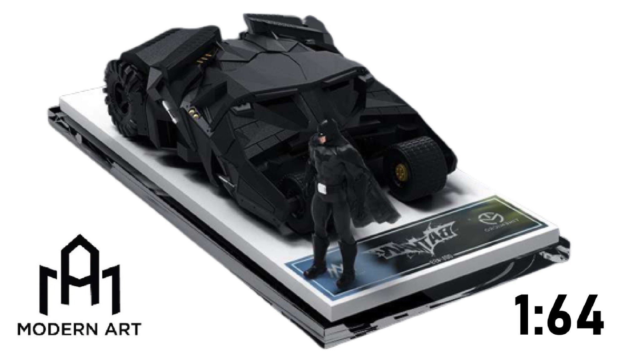  Mô hình xe Bat mobile Tumbler có figure bat man tỉ lệ 1:64 Modern Art 