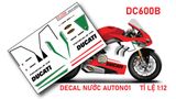  Decal nước độ Ducati V4 Tricolor dán cho mọi nền màu tỉ lệ 1:12 Autono1 DC600B 