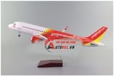  Mô hình máy bay Vietjet Air Airbus A320 47cm 1:130 có đèn led tự động theo tiếng vỗ tay hoặc chạm MB47003 