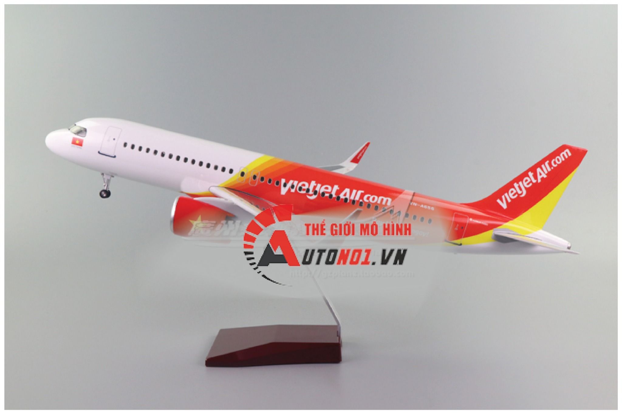 MÔ HÌNH MÁY BAY KIM LOẠI A320 16cm Không có bánh xe   KÈM ĐẾ MICA   VIETJET AIR  Lazadavn