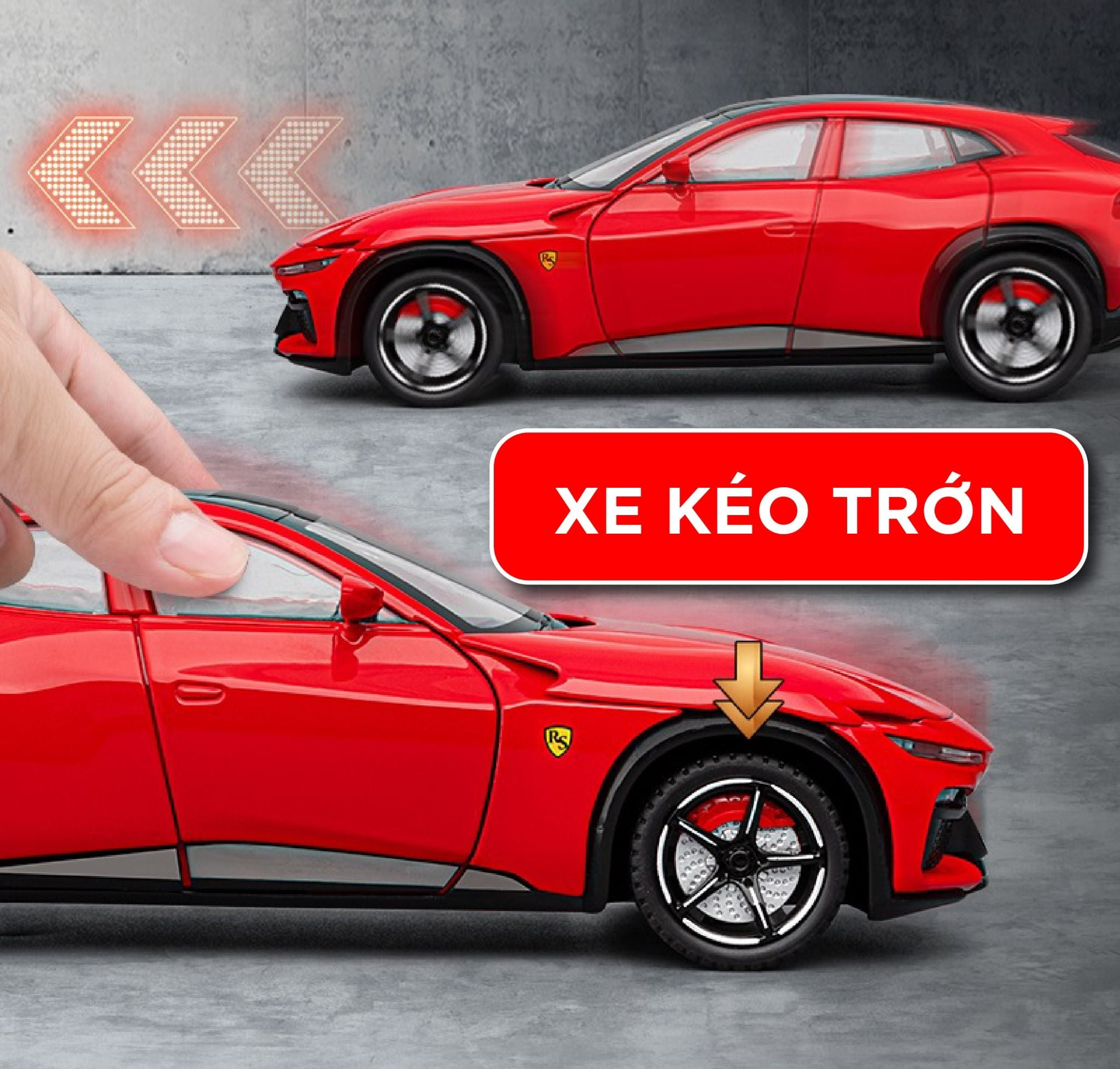  Mô hình xe Ferrari Purosangue full open-full kính- đánh lái được tỉ lệ 1:24 Jiaye model VB24425 