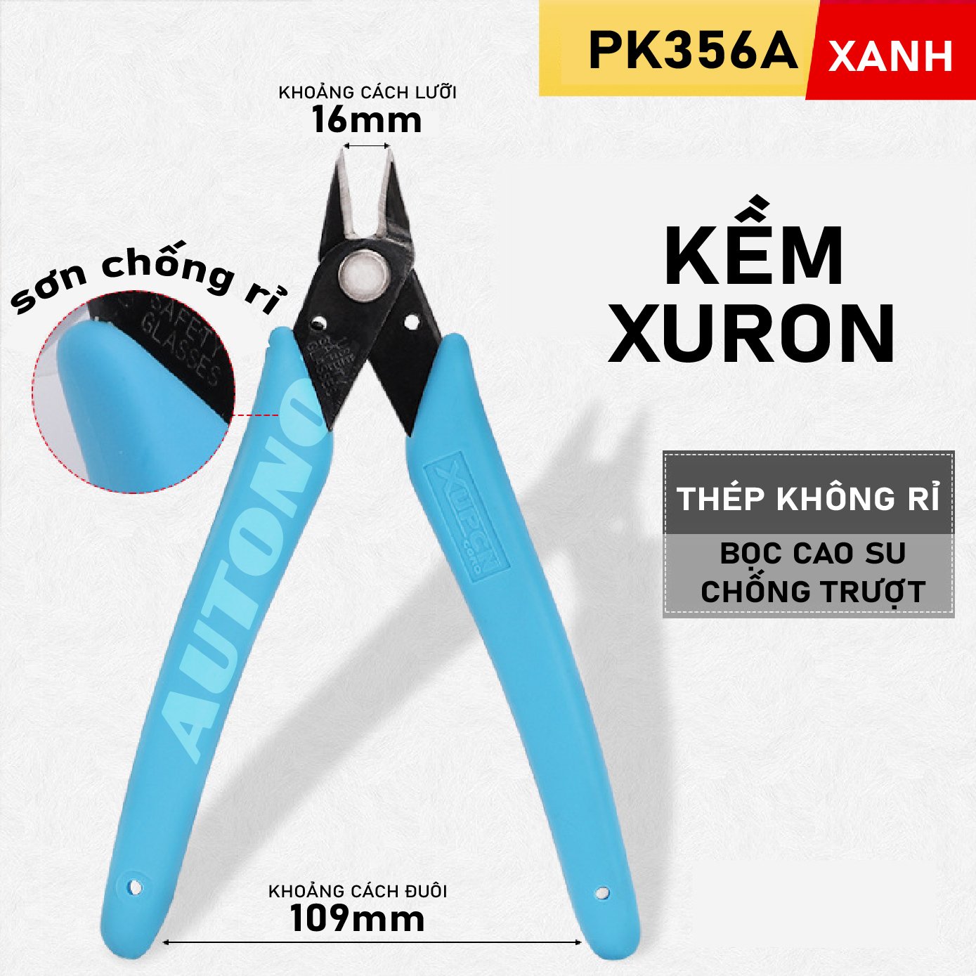  Kềm cắt chân linh kiện điện tử, kềm phá đá, cắt mô hình Xuron PK356 