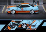  Mô hình xe ô tô Nissan GTR34 Gulf Limited Edition tỉ lệ 1:64 Time micro TM643414 