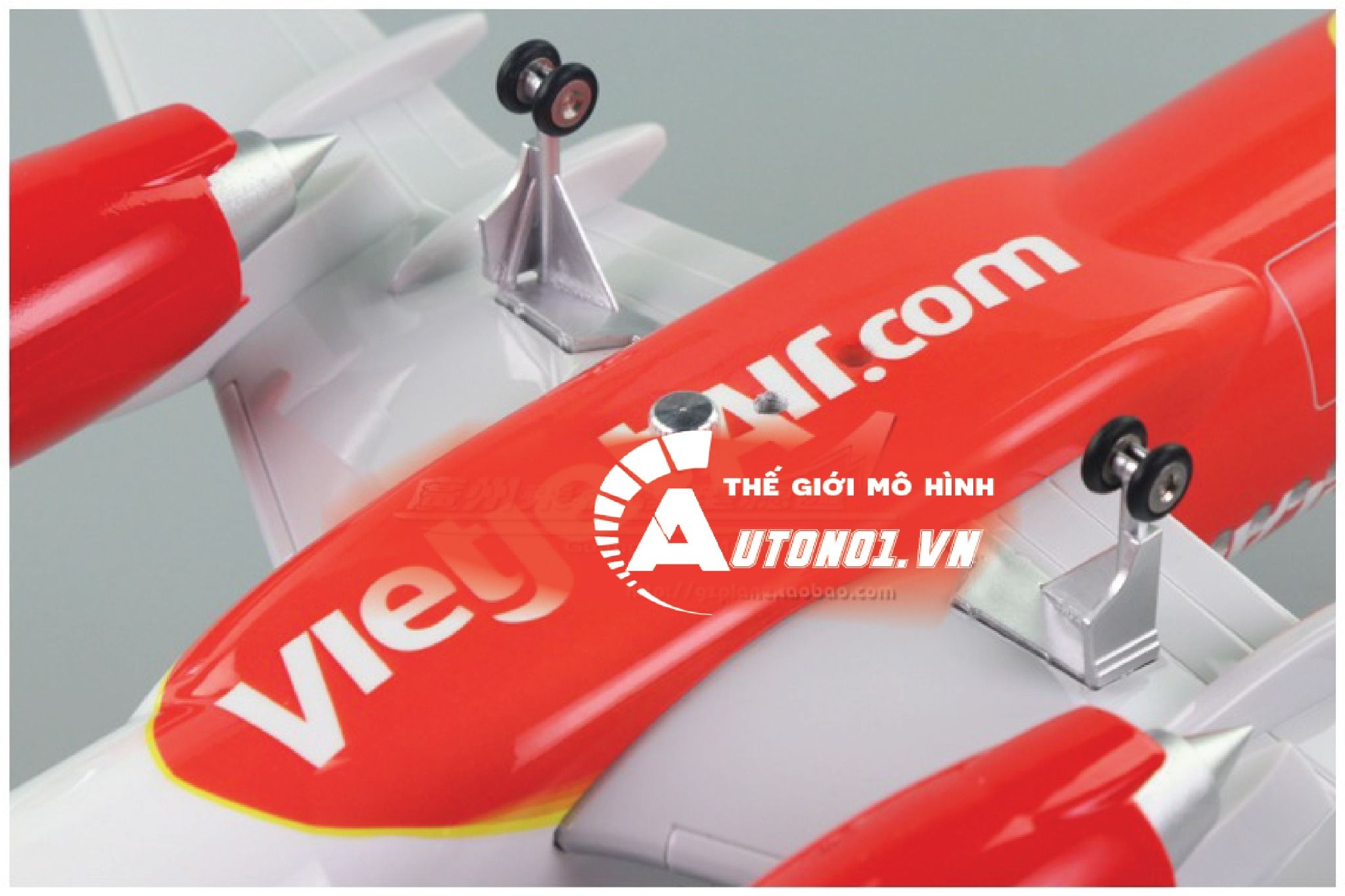  Mô hình máy bay Vietjet Air Airbus A320 47cm 1:130 có đèn led tự động theo tiếng vỗ tay hoặc chạm MB47003 