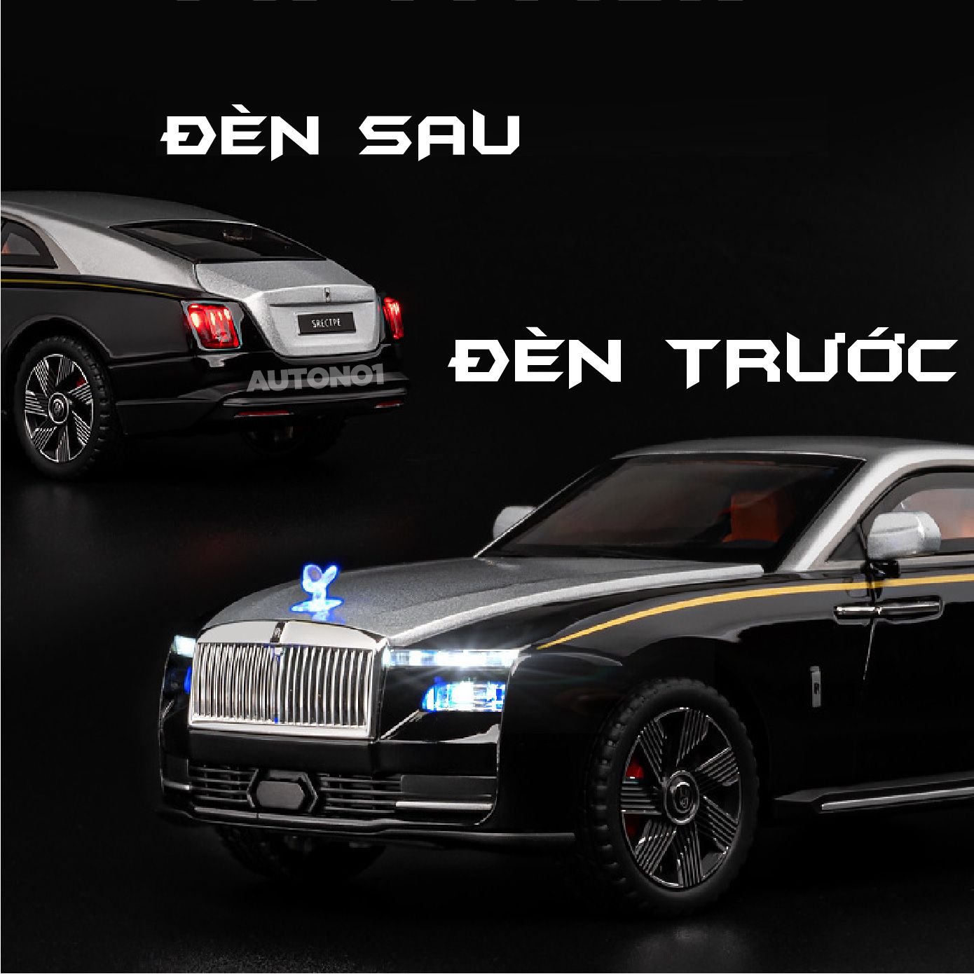  Mô hình xe Rolls Royce Spectre full open - có đèn - âm thanh tỉ lệ 1:24 Chezhi OT533 
