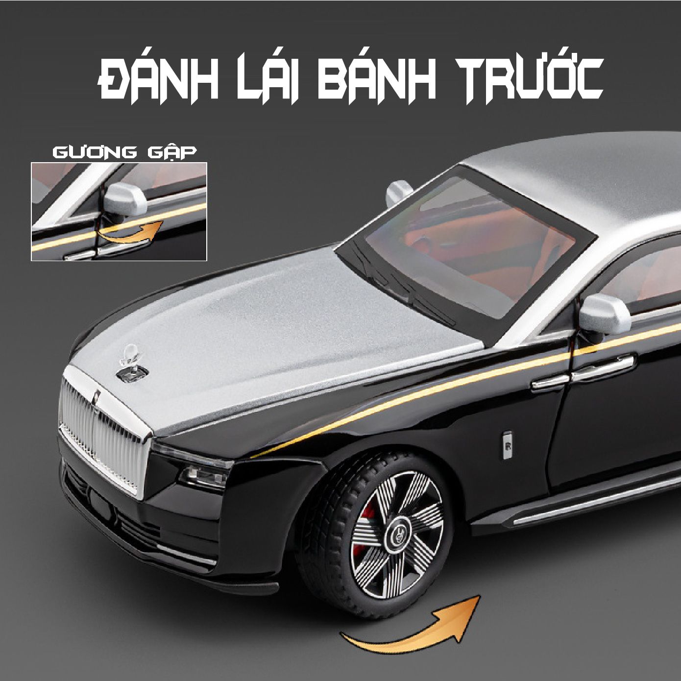  Mô hình xe Rolls Royce Spectre full open - có đèn - âm thanh tỉ lệ 1:24 Chezhi OT533 