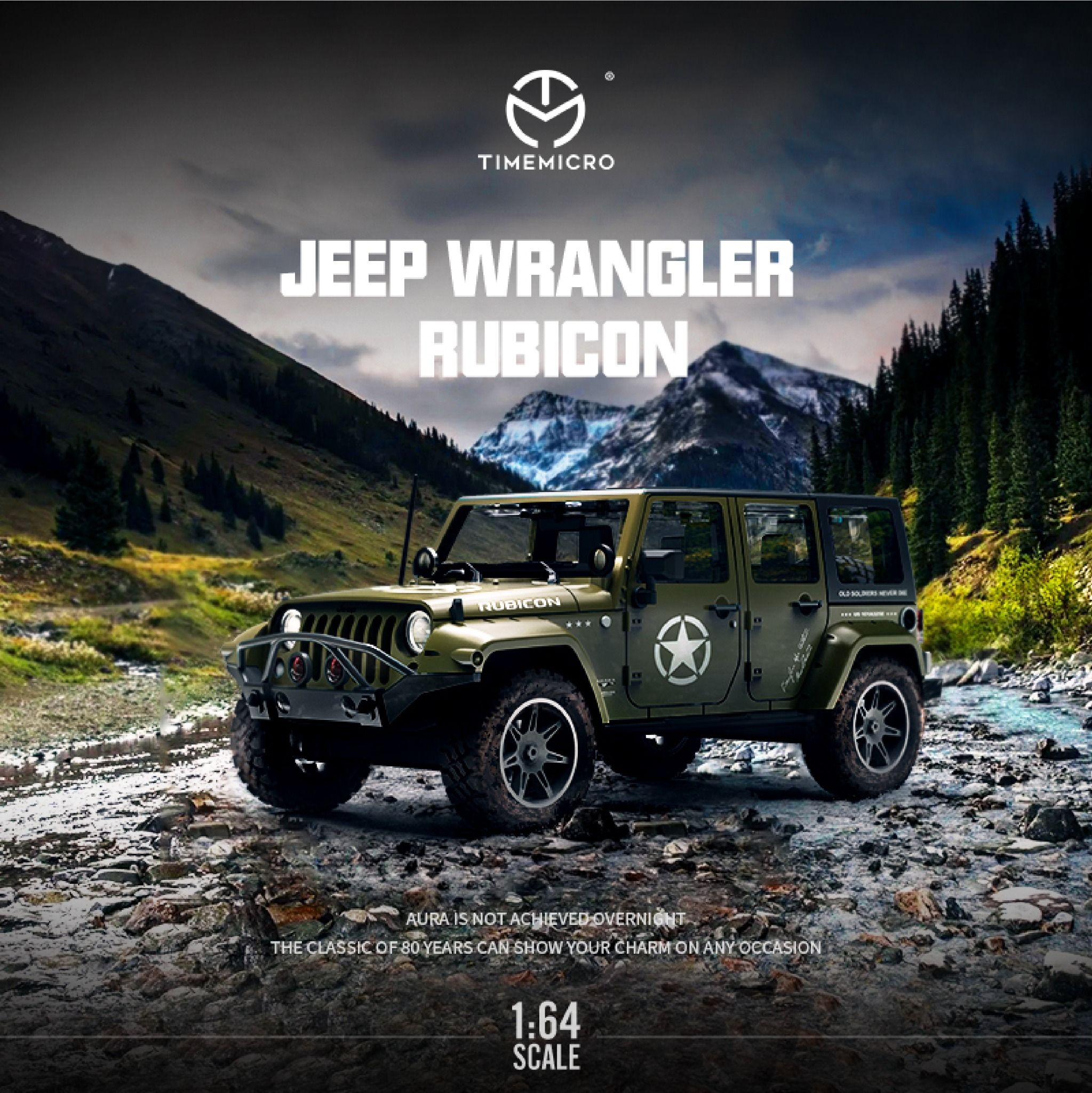  Mô hình xe Jeep Wrangler version armor tỉ lệ 1:64 Time Micro 