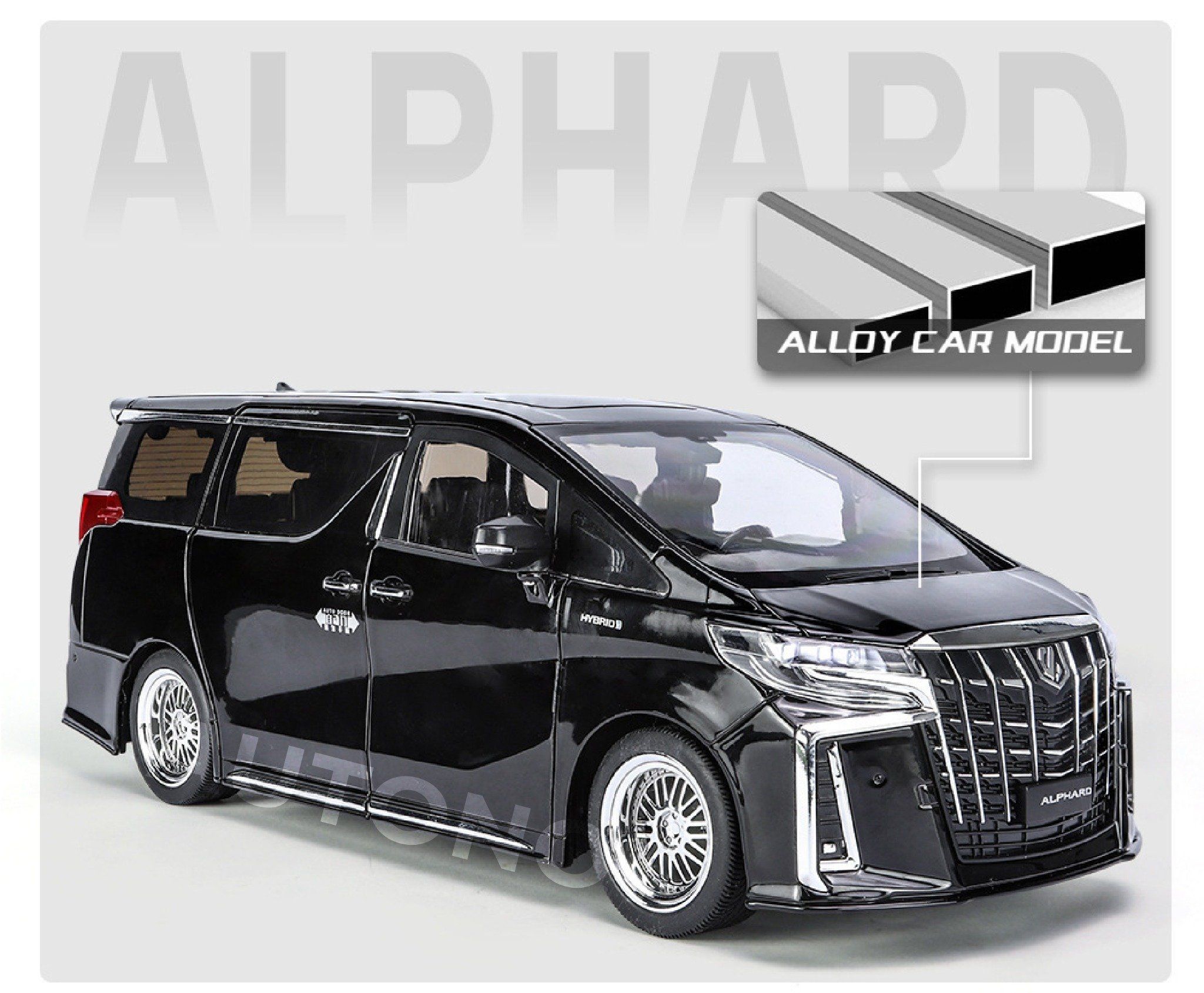  Mô hình xe Toyota Alphard 2023 full open - âm thanh - đèn cửa tự động mở tỉ lệ 1:18 Alloy model OT377 