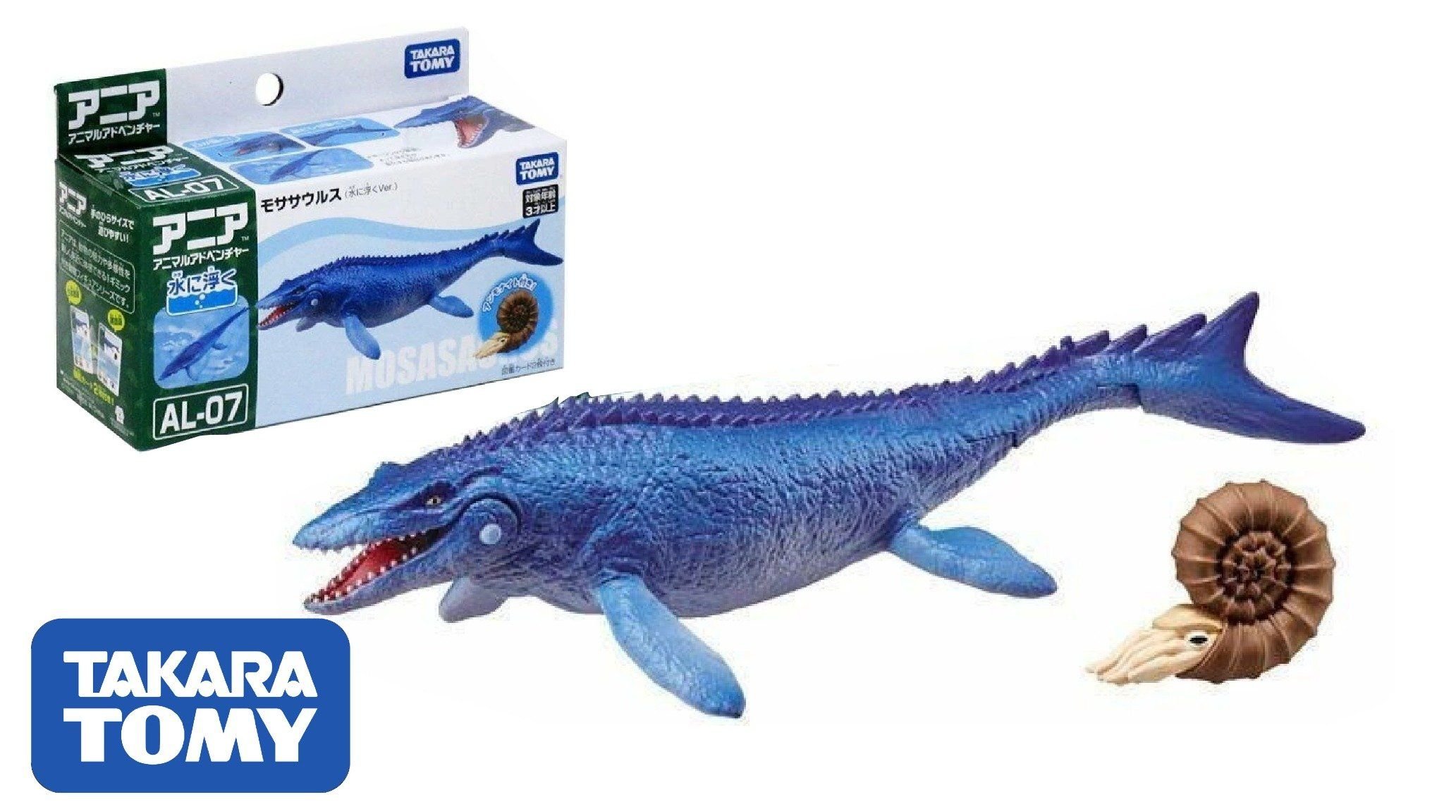  Mô hình khủng long dưới nước có khớp Mosasaurus + ốc Anh Vũ (Floatable Ver.) ANIA AL-07 Takara Tomy 168980 